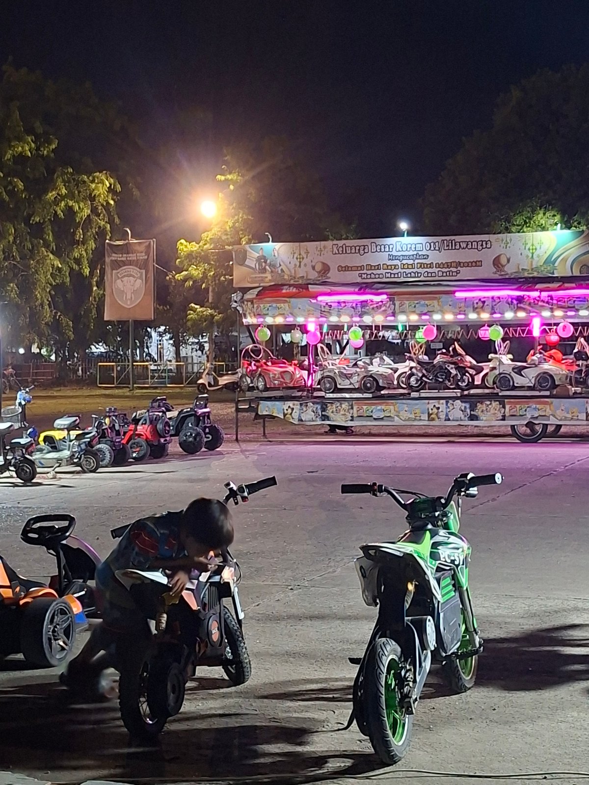 Evening recreation gathering documented in Lhokseumawe, Indonesia