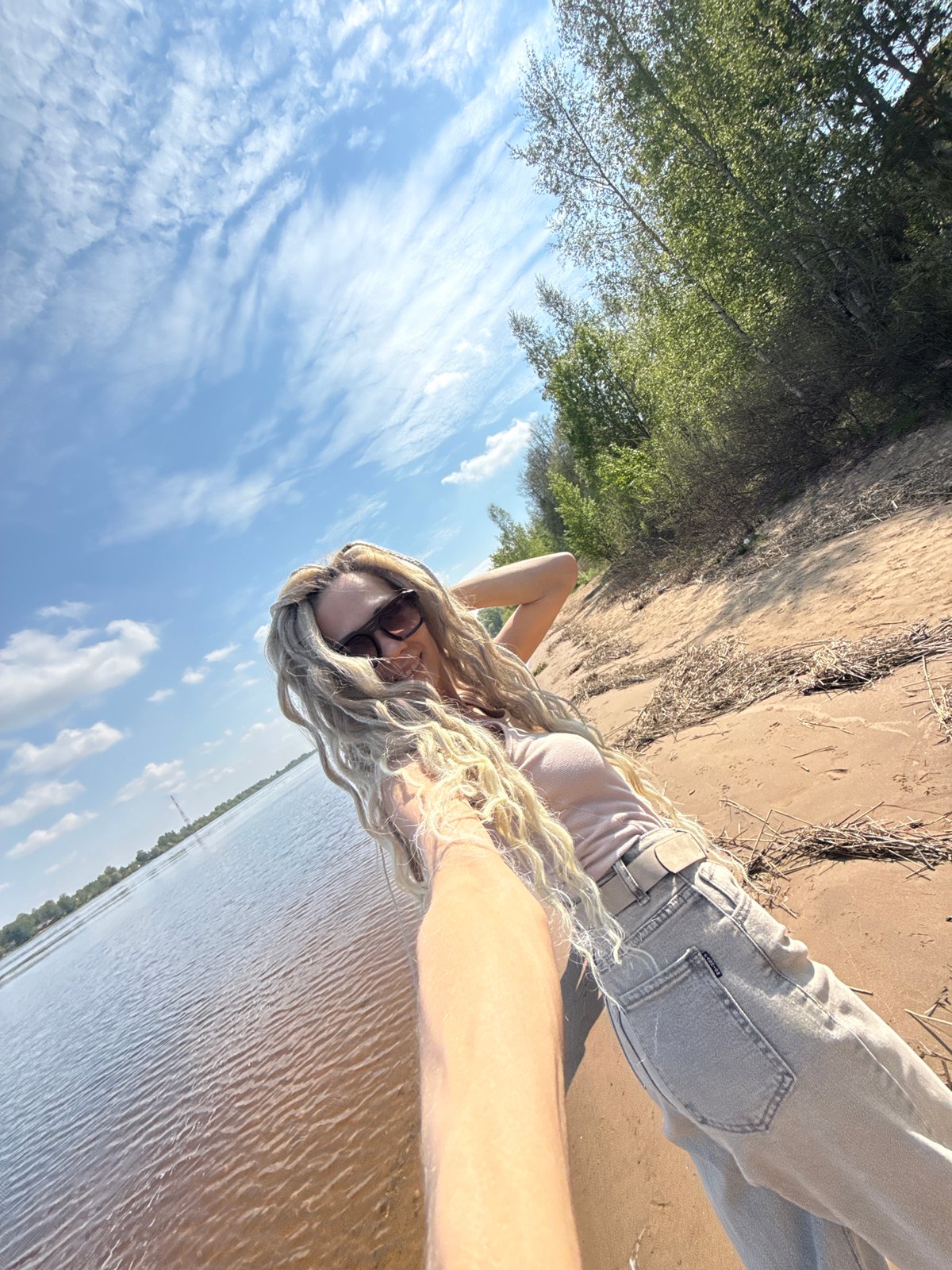 Mother and child enjoy spring morning outing in Rusanovo