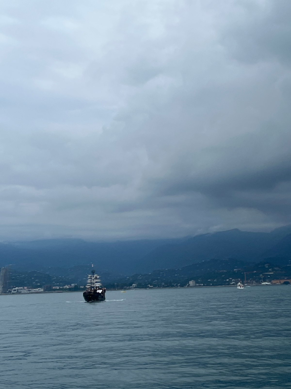 Pirate ship structure on the Black Sea coast near Batumi
