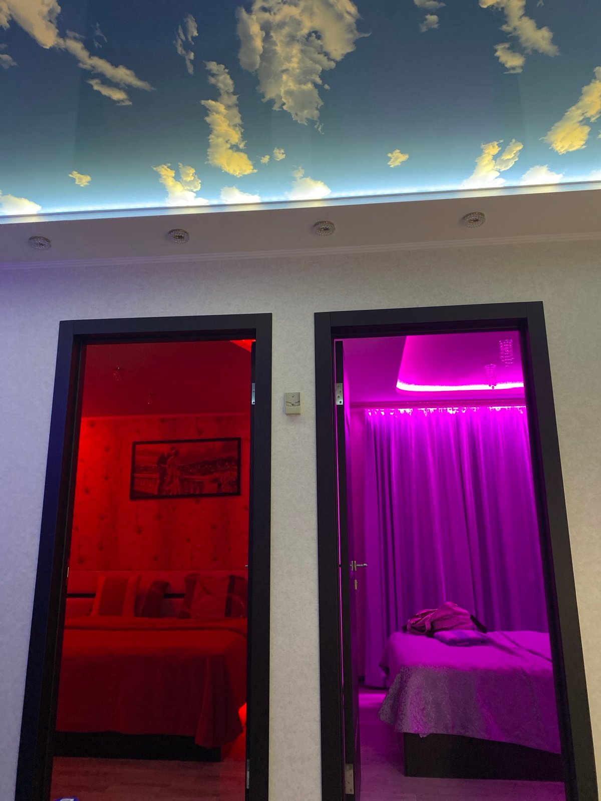 Interior space with decorative lighting documented in Yoshkar-Ola