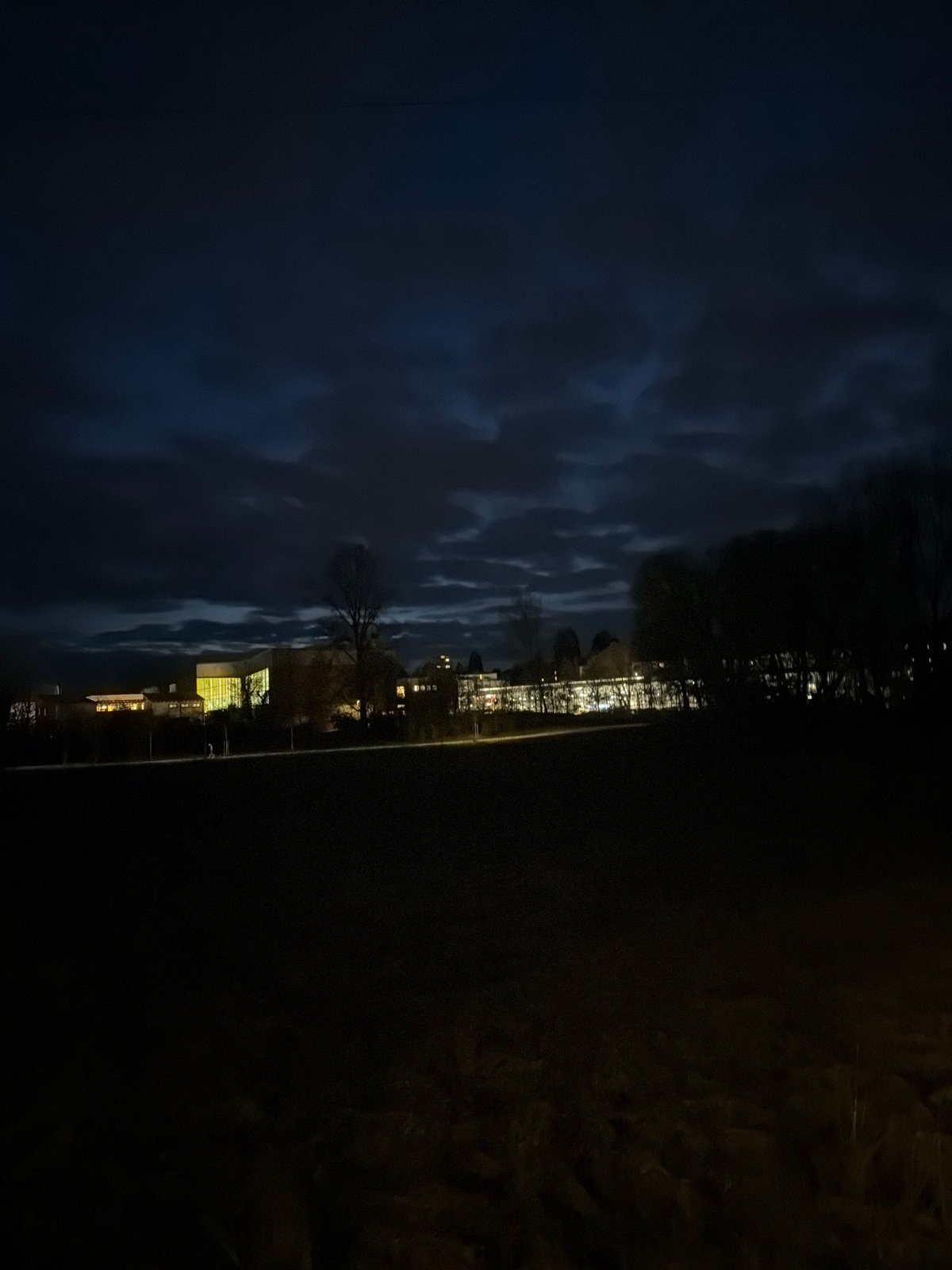 Nighttime water reflection scene observed in Fürth, Germany
