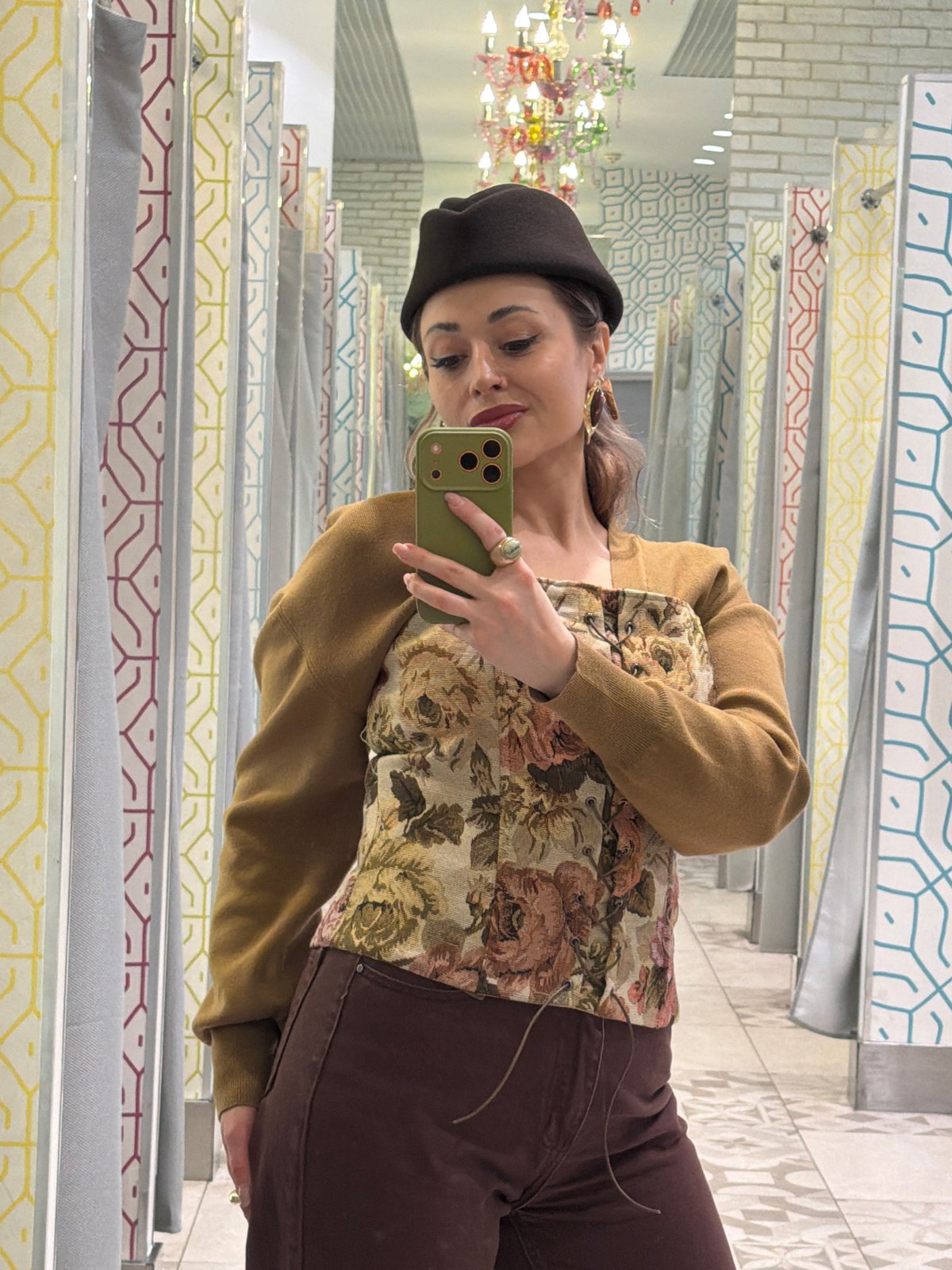 Woman takes mirror selfie in Krasnoyarsk, Russia