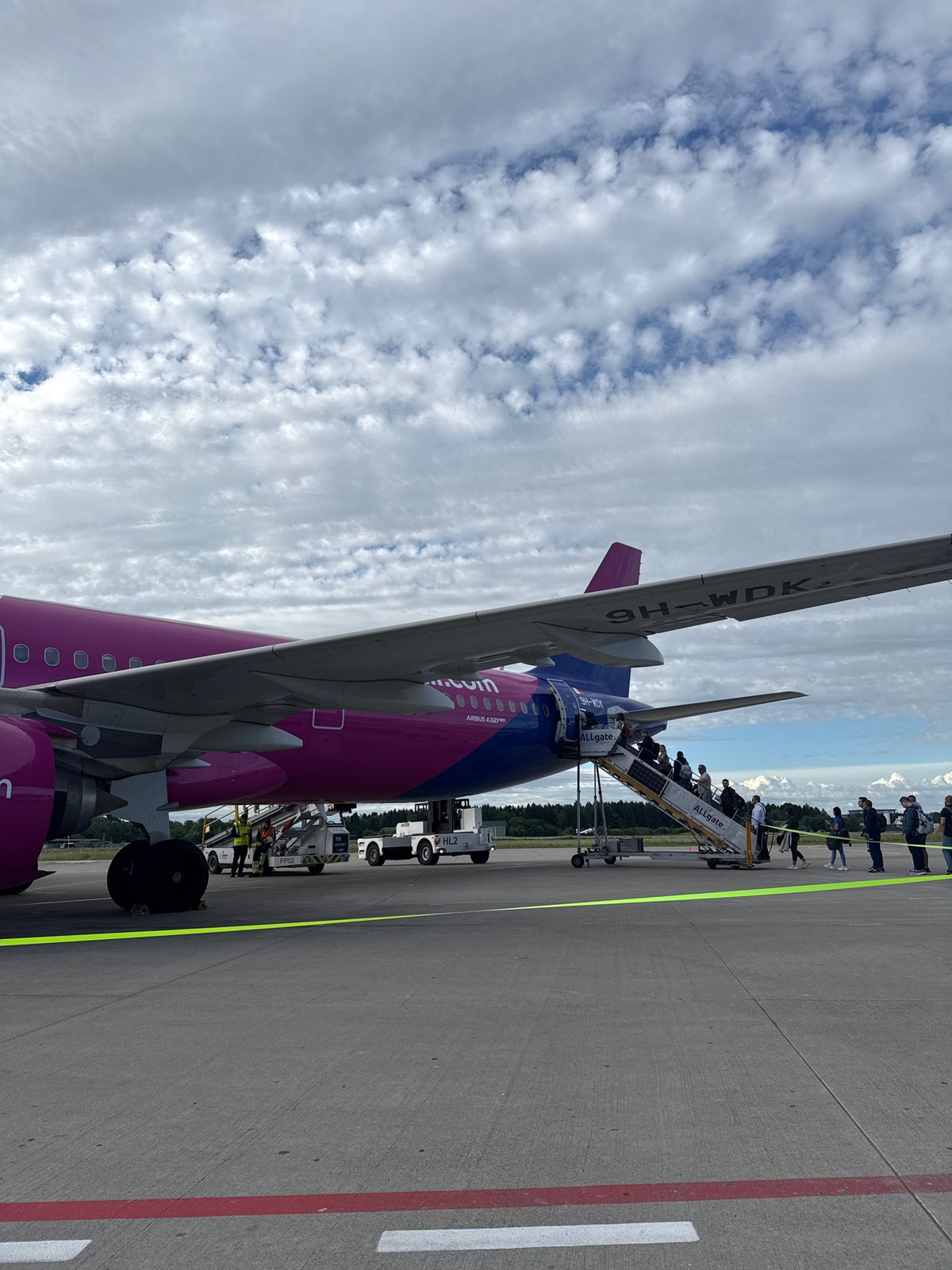 Wizz Air boarding process at Memmingen Airport, Germany