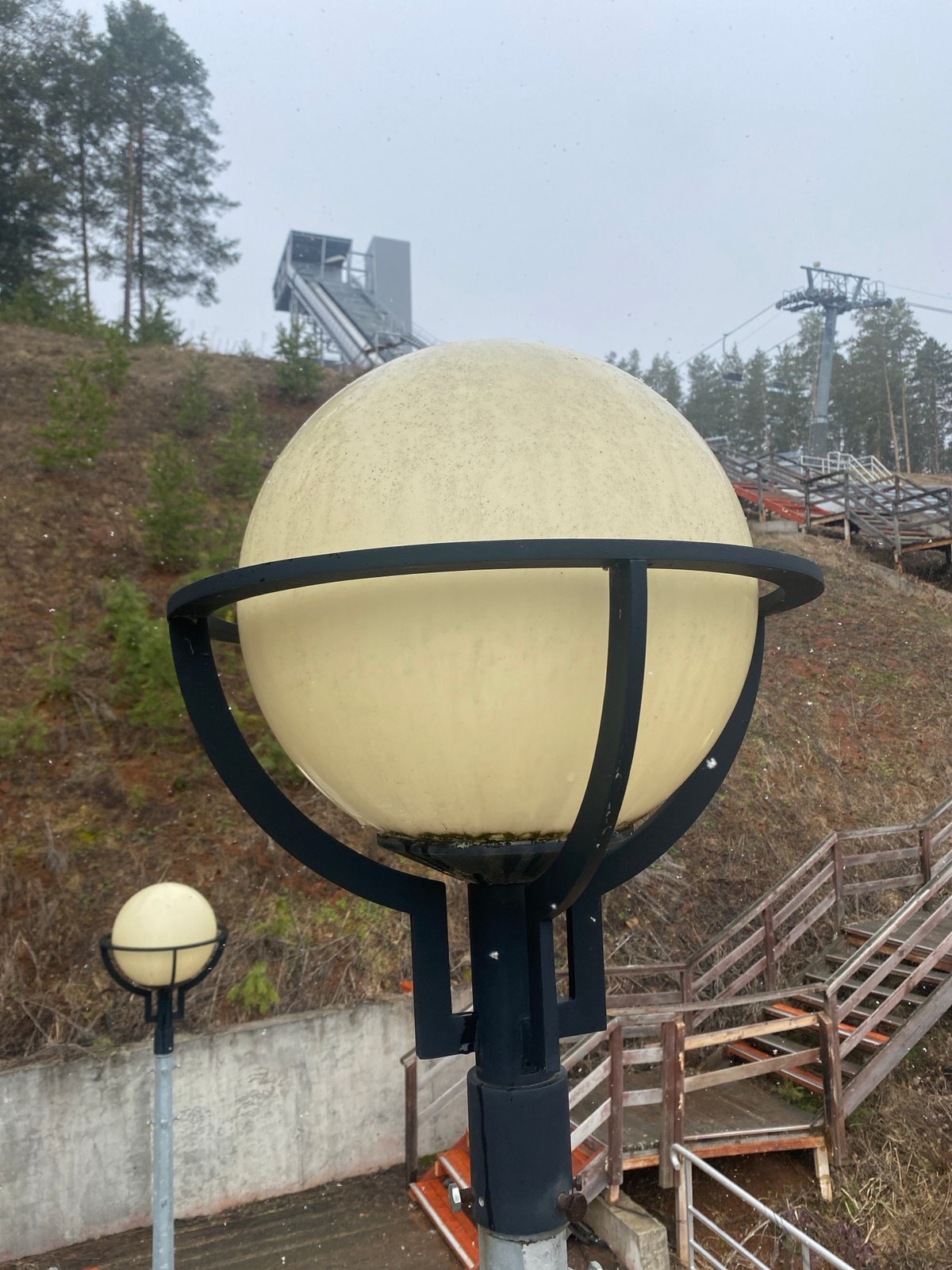 Street lamp photographed during overcast conditions in Прикамский, Russia