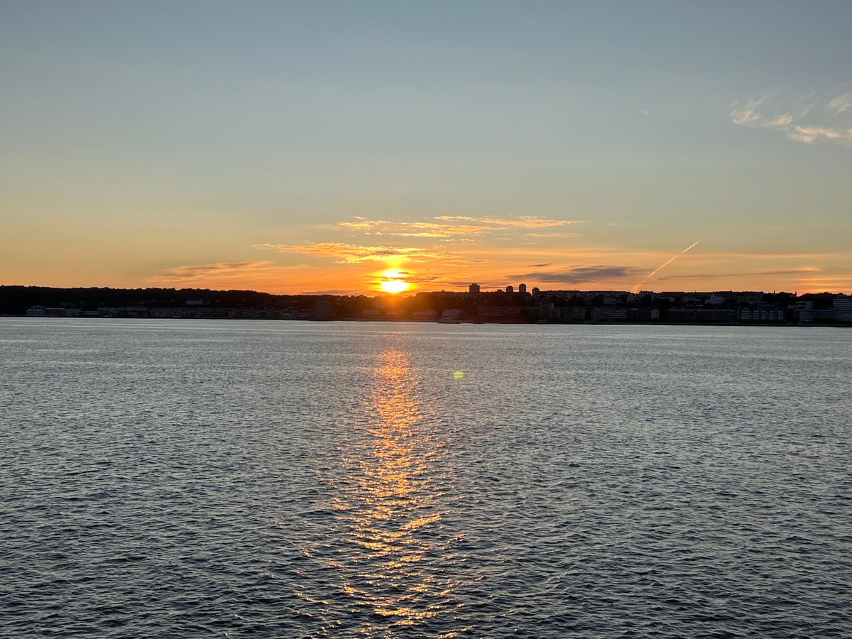 Golden sunset fades over the Öresund strait near Helsingborg