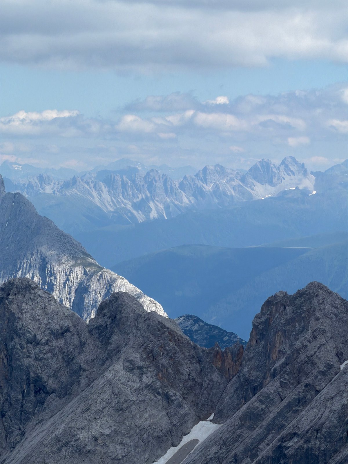 Rocky alpine terrain near Garmisch-Partenkirchen on a summer afternoon