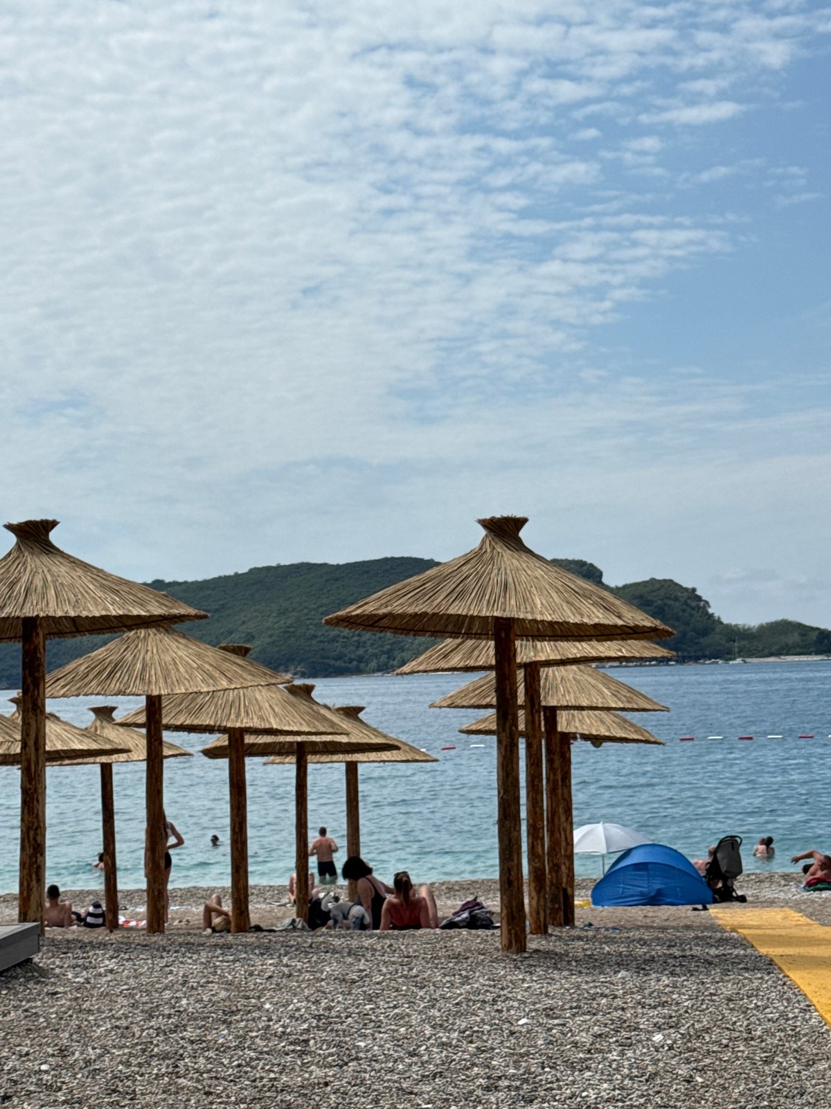 Summer morning scenes captured at Budva beaches, Montenegro
