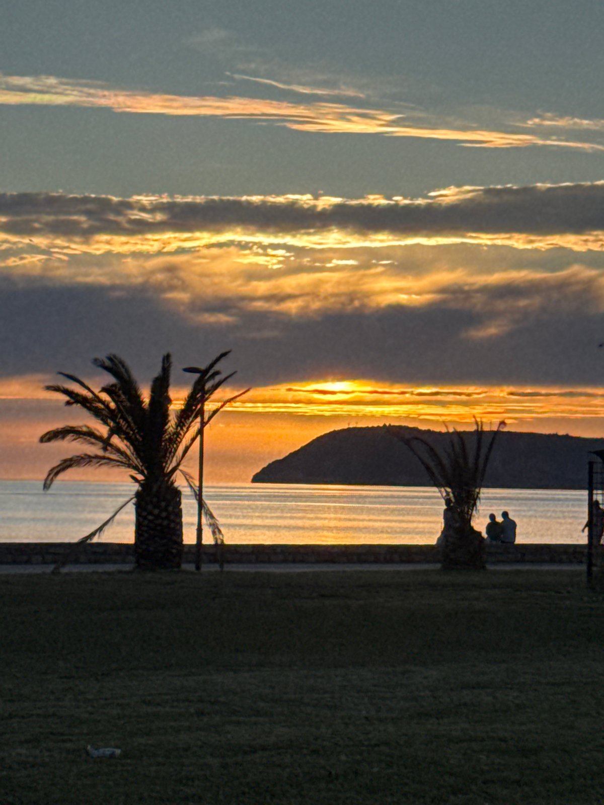 Sunset documented along Montenegro's Adriatic coast in Bar
