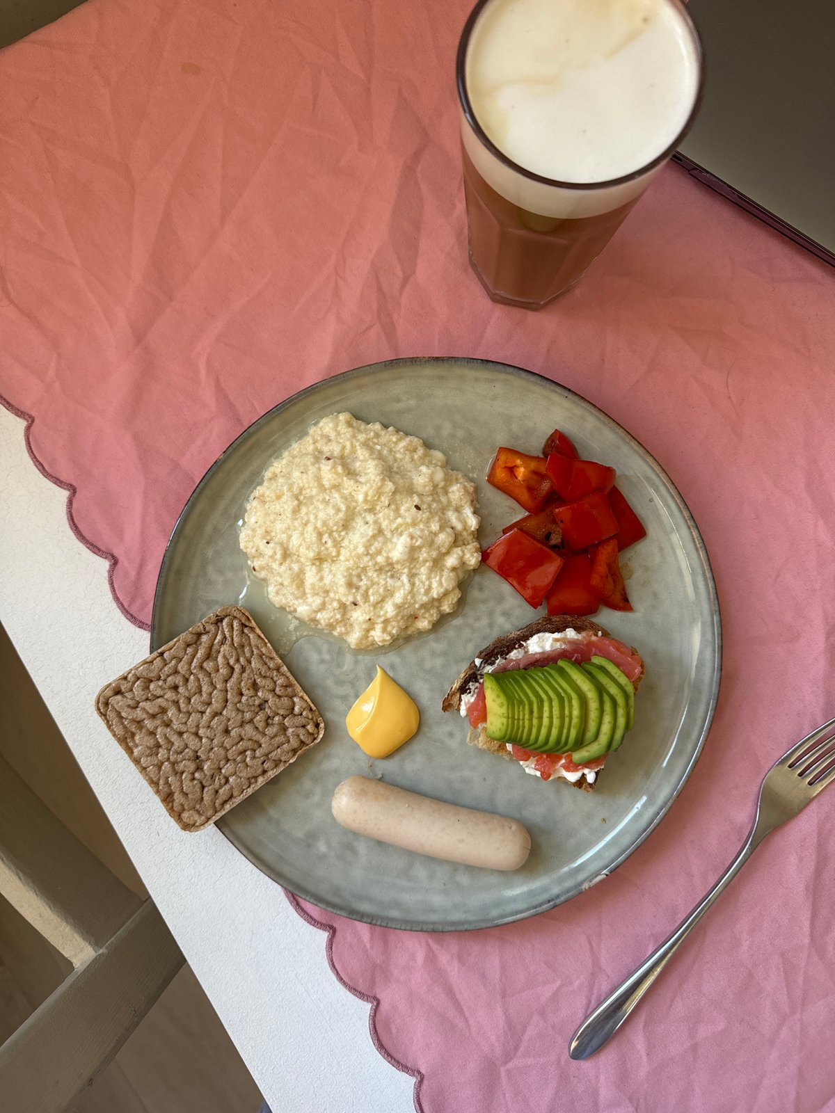 Breakfast meal photographed in Krasnoyarsk, Russia early morning