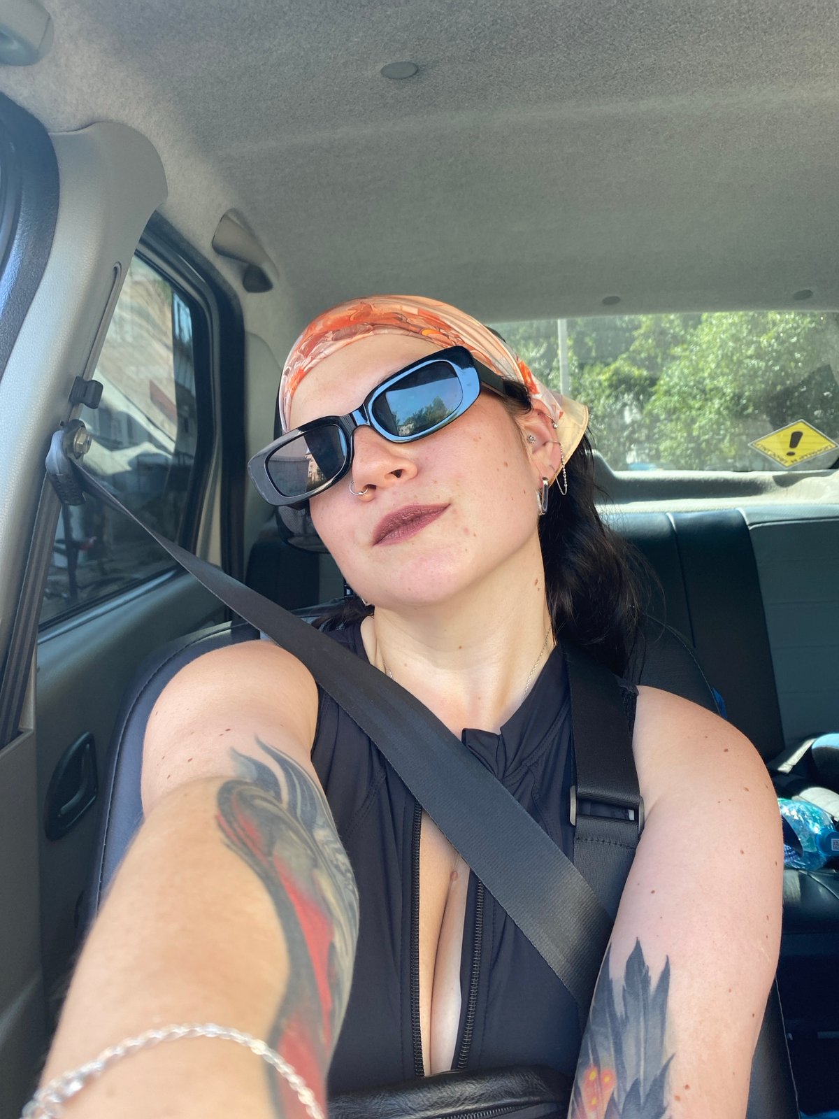 Passenger selfie in a car, Chaikovsky, Russia