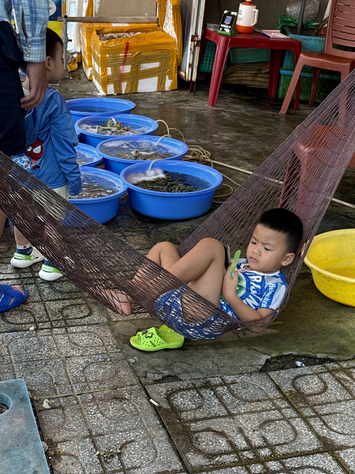 Street market activity documented in Bắc Nha Trang Vietnam
