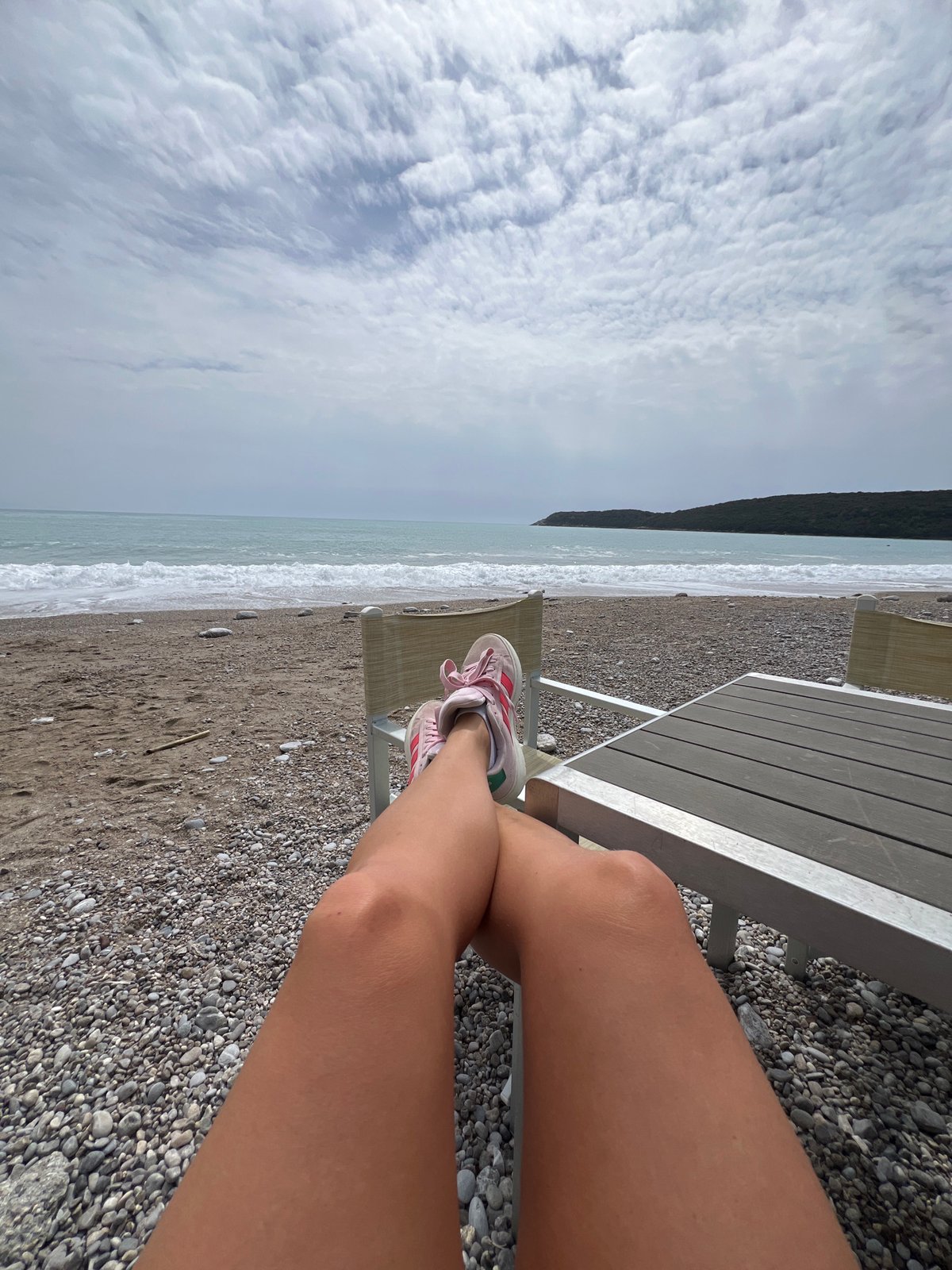 Quiet beach day captured at Prijevor, Montenegro coastline