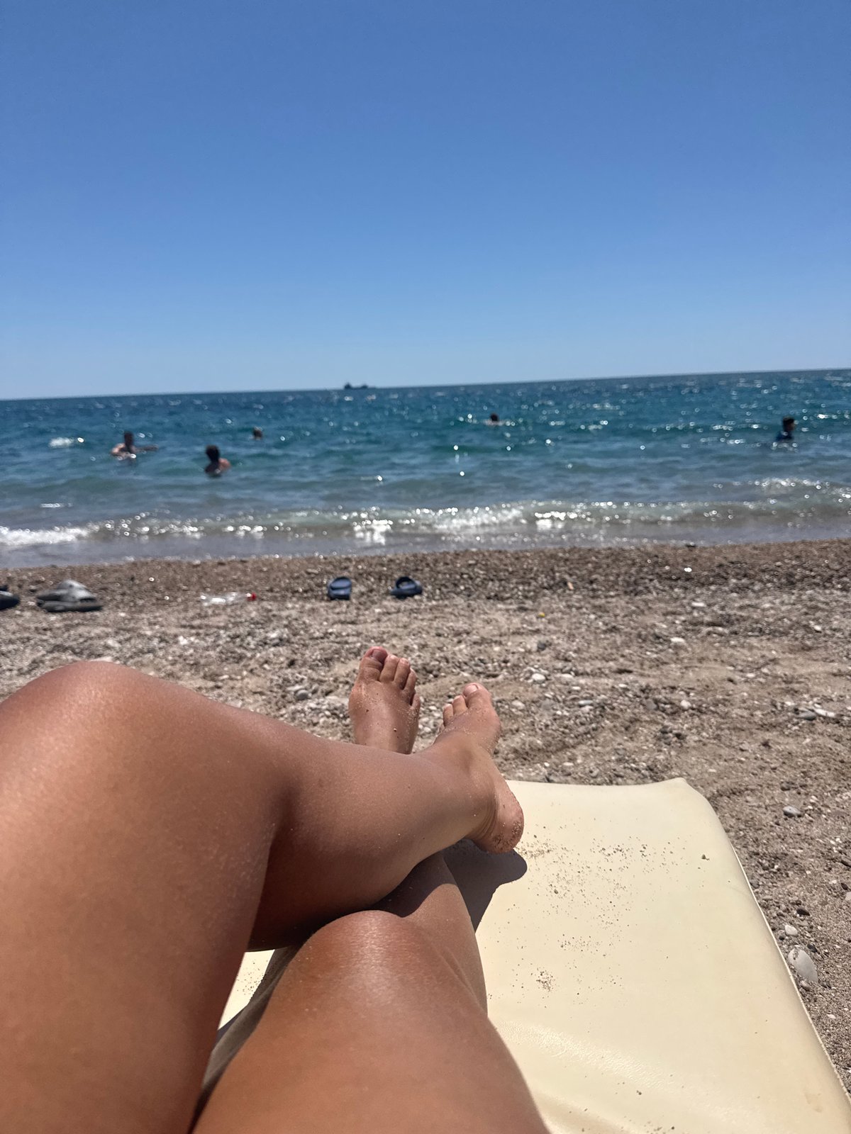 Summer morning on the pebble beaches of Sutomore, Montenegro