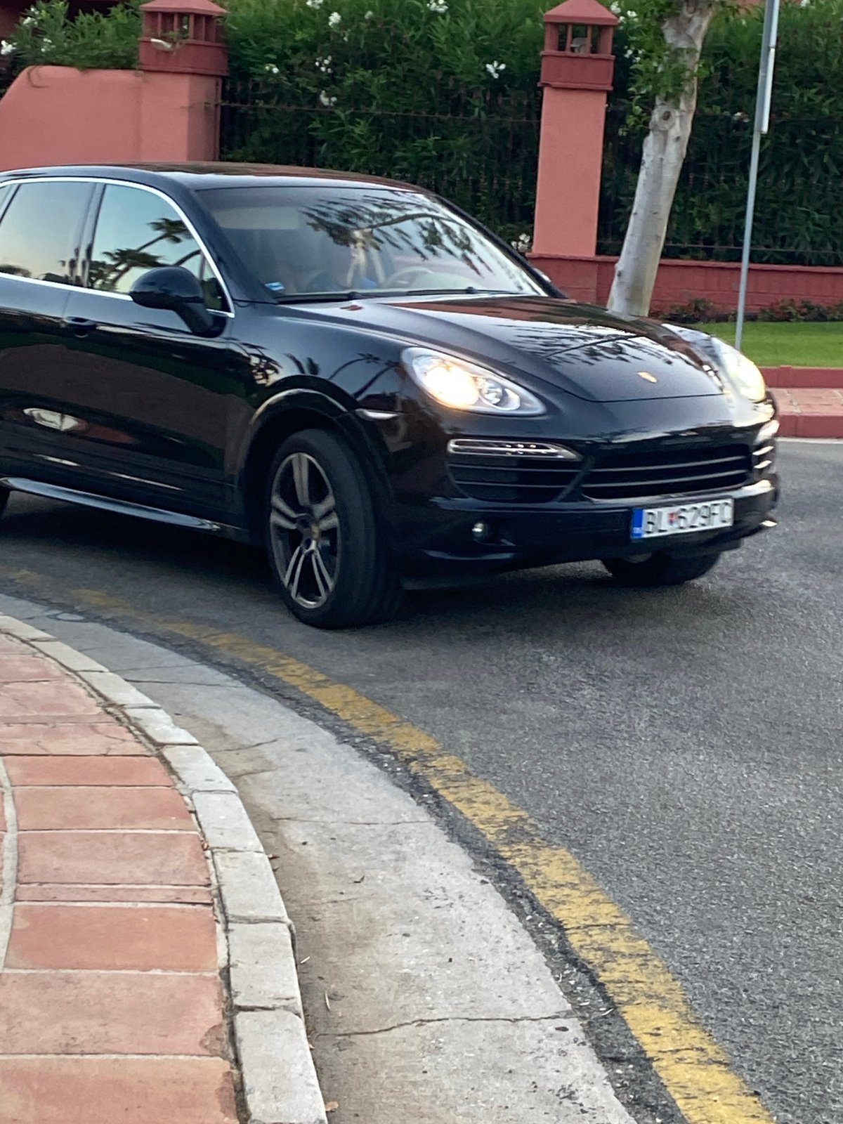 Evening drive through Estepona's palm-lined Costa del Sol streets