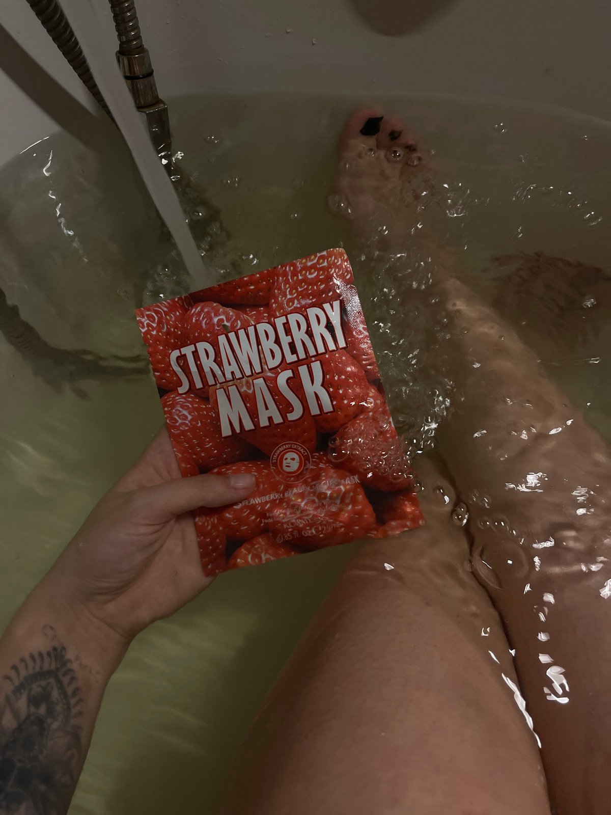 Person enjoys leisurely bath with face mask in Russia