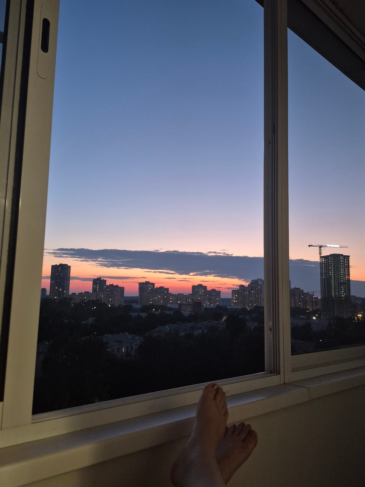 Yekaterinburg apartment evening, skyline at dusk