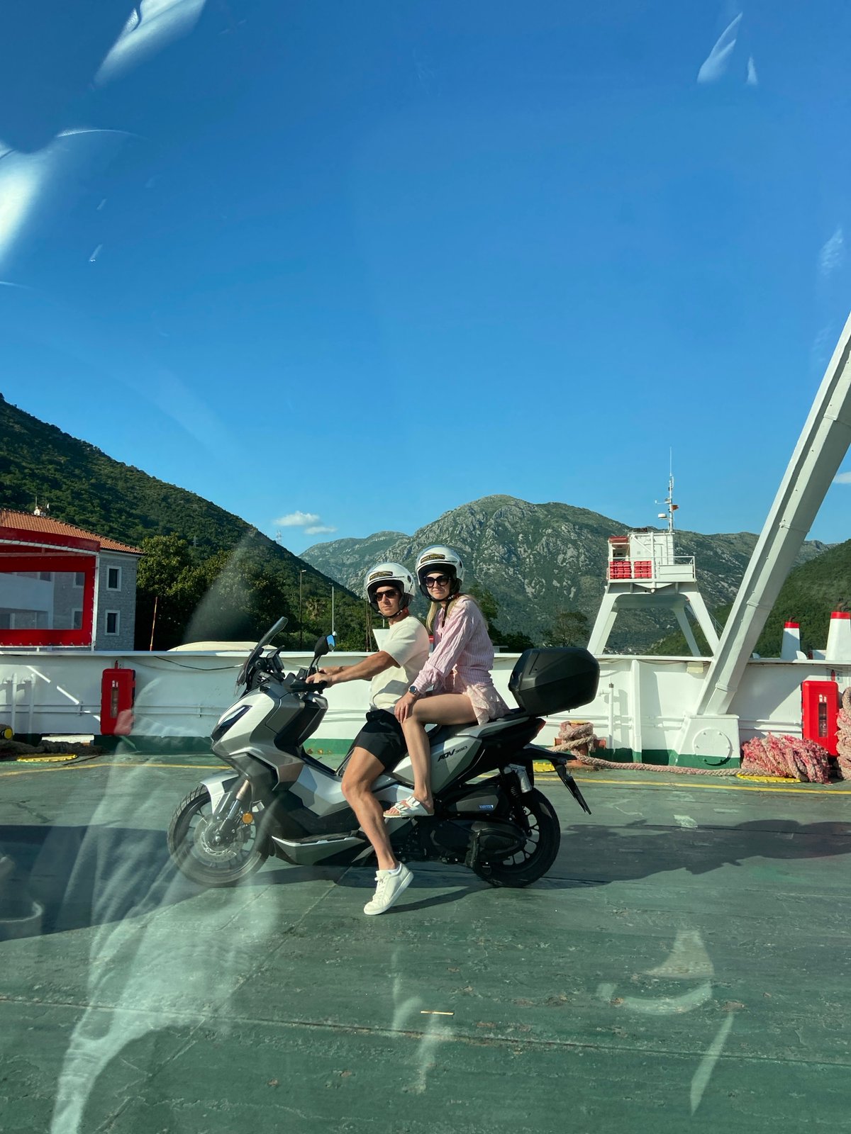Motorcycle ferry journey documented between Montenegro coastal towns