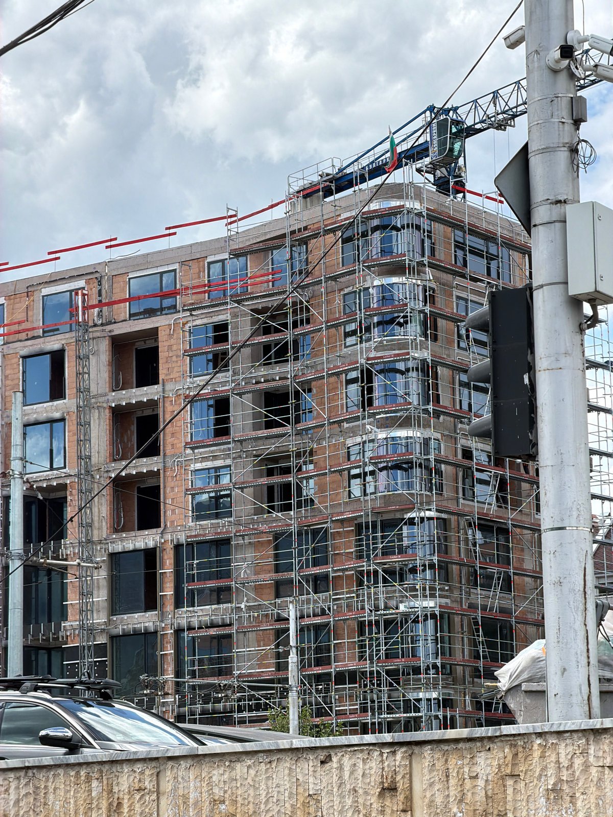 Construction Progress Documented on Multi-Story Building in Sofia