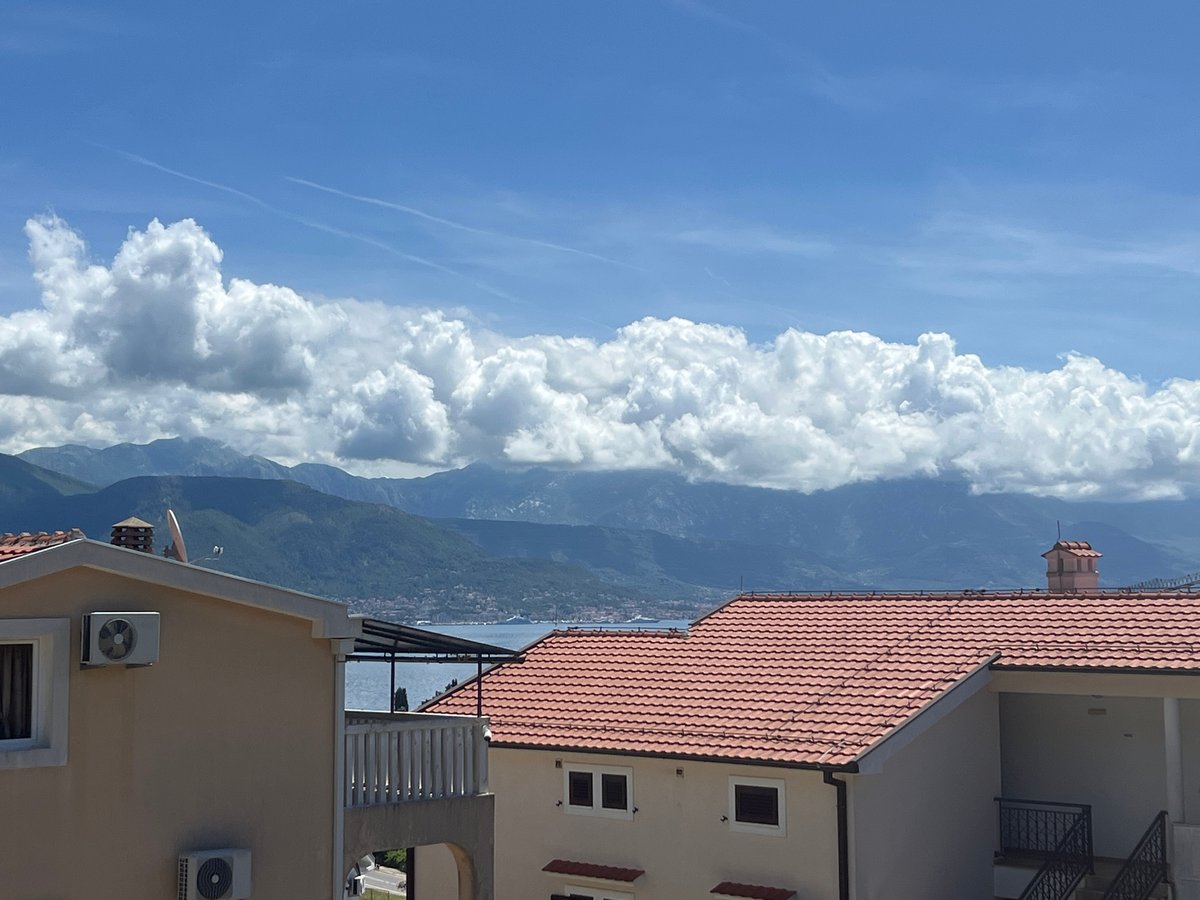 Morning views captured of Baošići residential area and bay