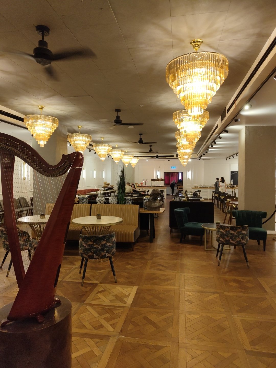 Morning hotel lobby and restaurant documentation in Tel-Aviv