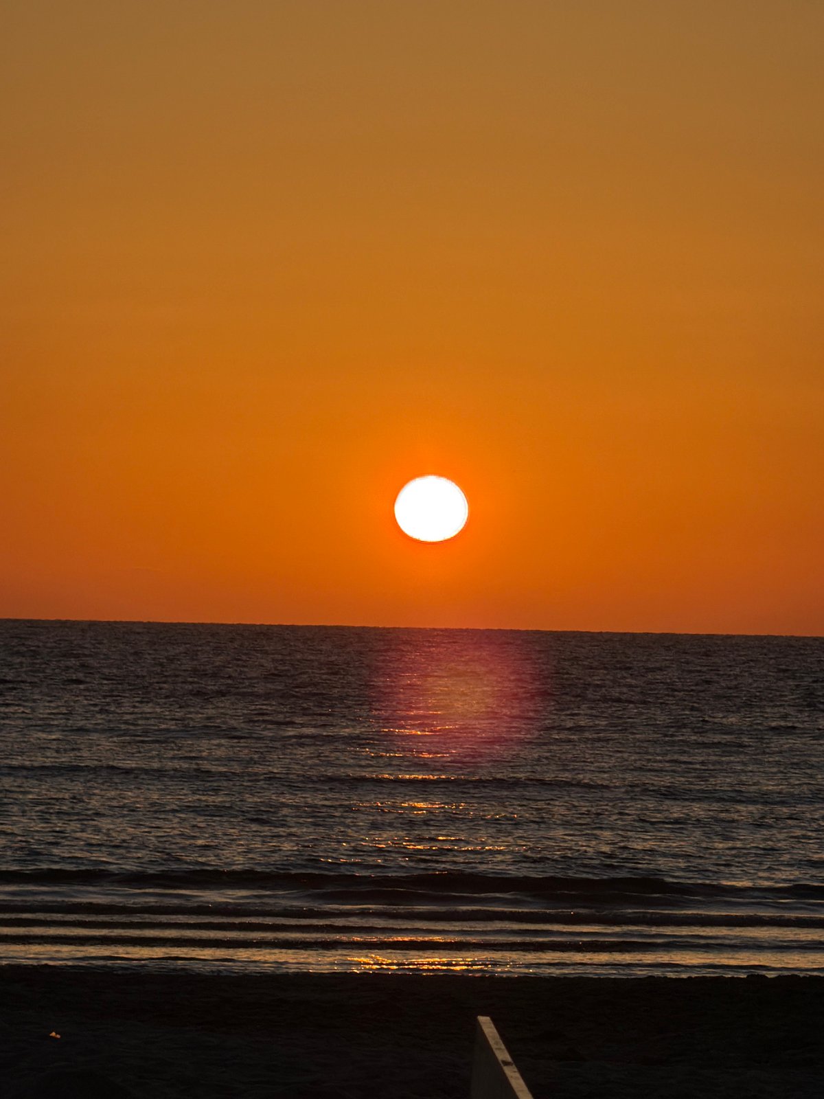 Sunset observed over Mediterranean Sea from Tel Aviv beach