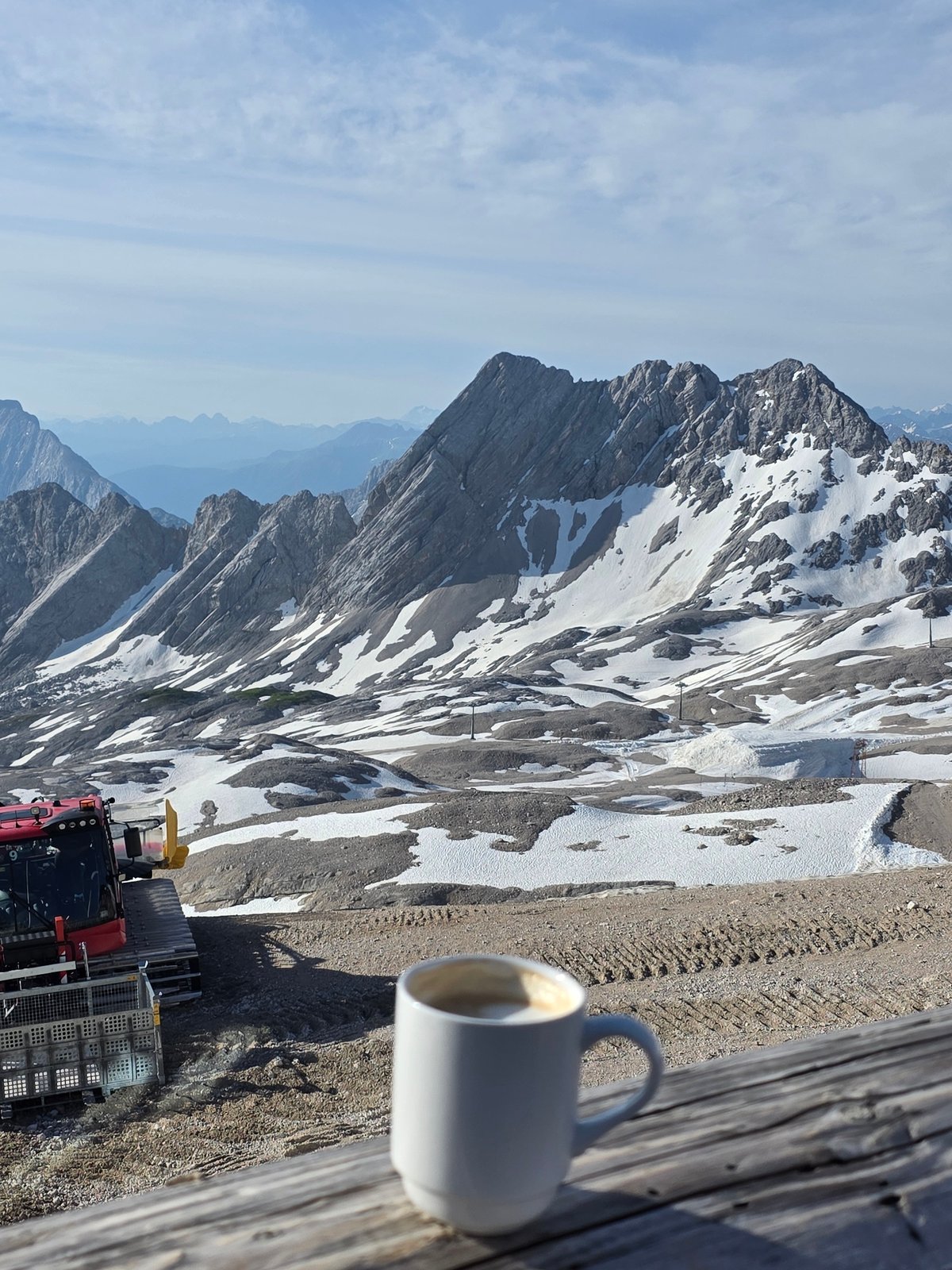 Coffee and Alpine panoramas from the Zugspitze summit