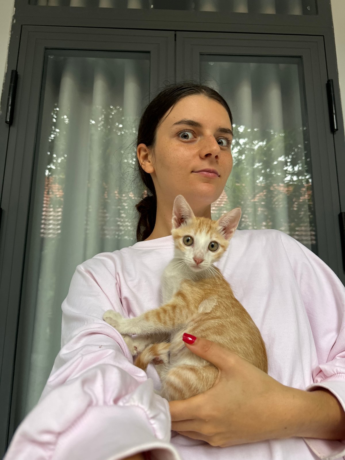 Holding a ginger kitten in Mũi Né, Vietnam
