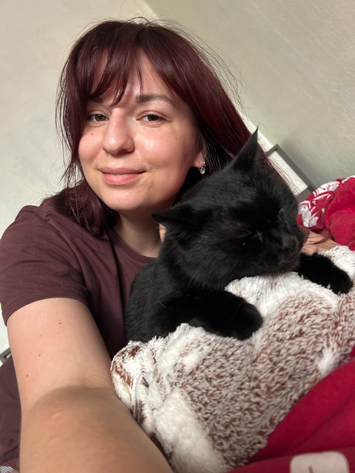Peony bouquet and a black cat, backyard summer shoot in Fokino