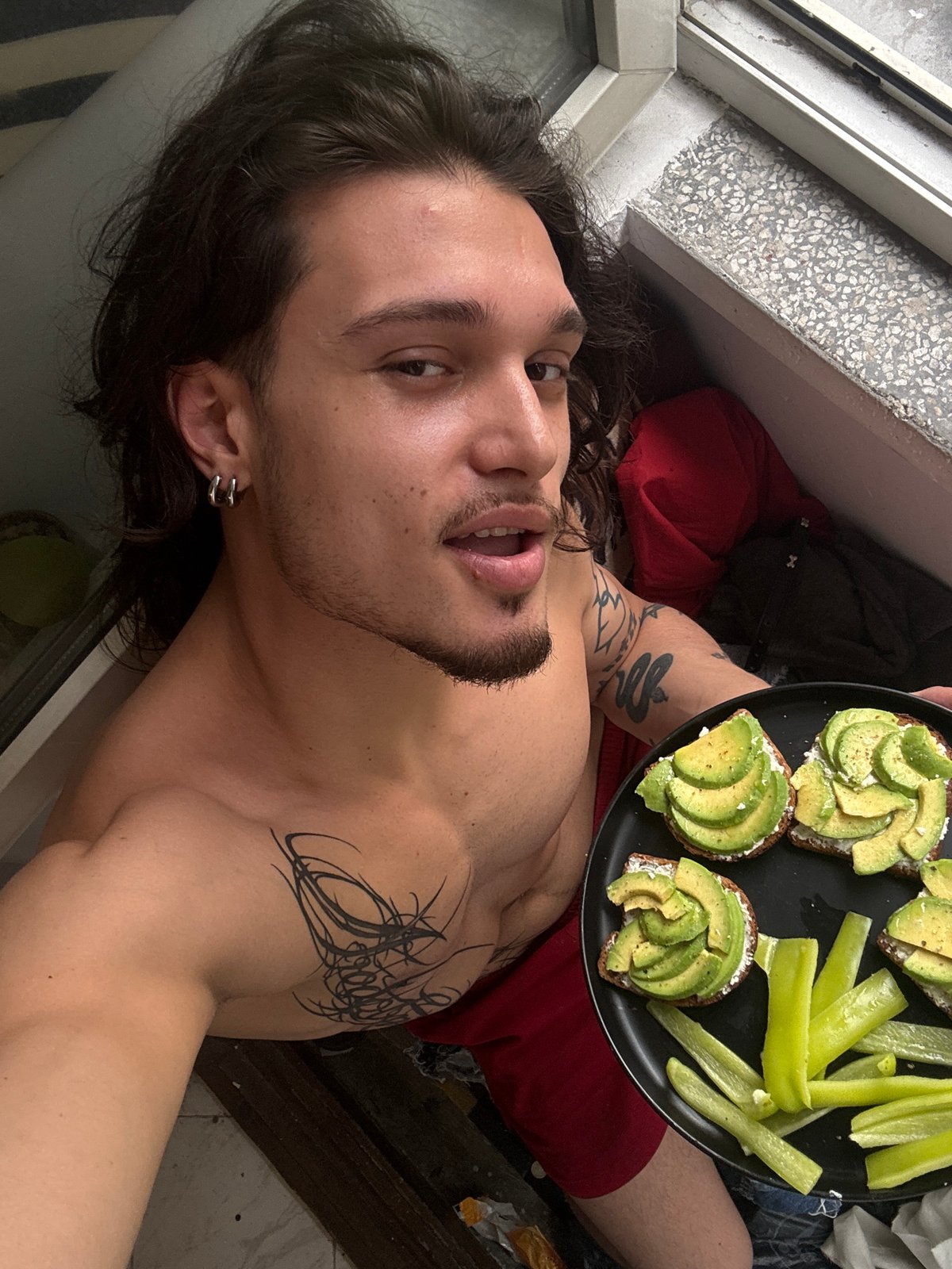 Lazy Sofia morning: avocado toast, a yawning dog, and a park snack