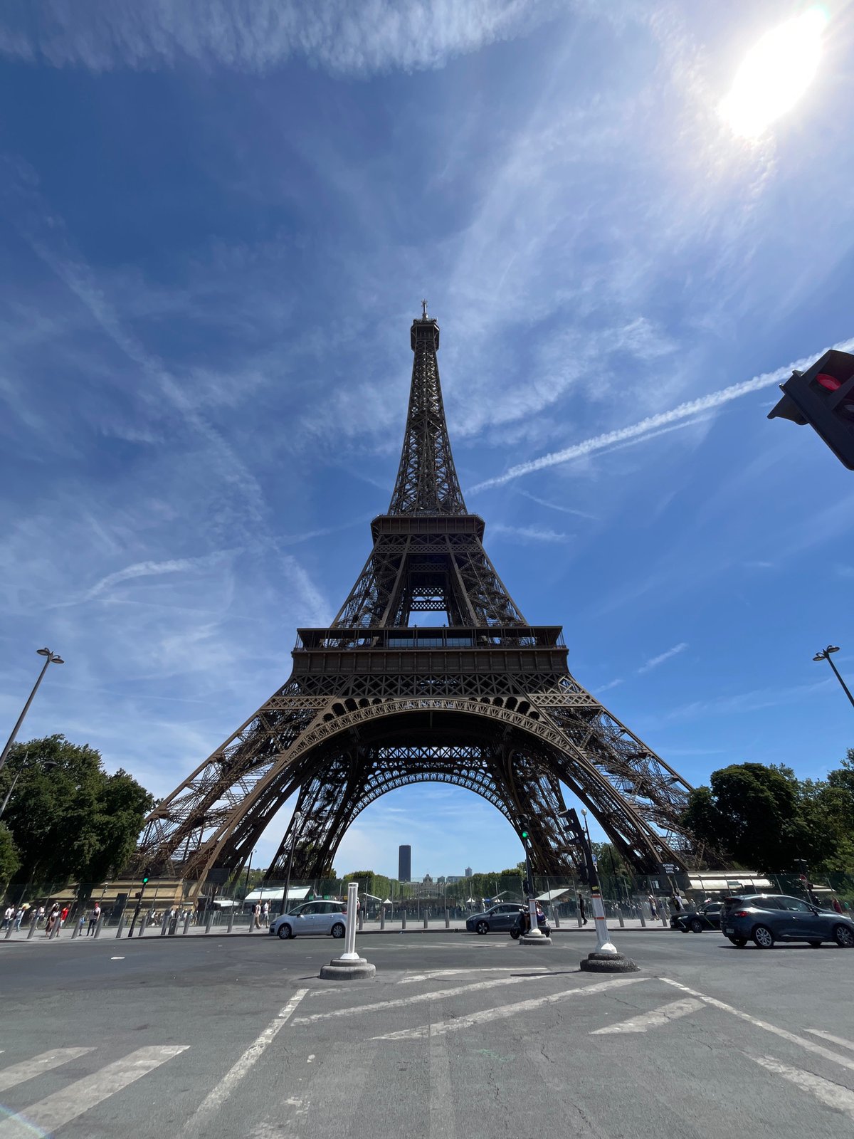 Up-close with the Eiffel Tower on a bright Paris afternoon