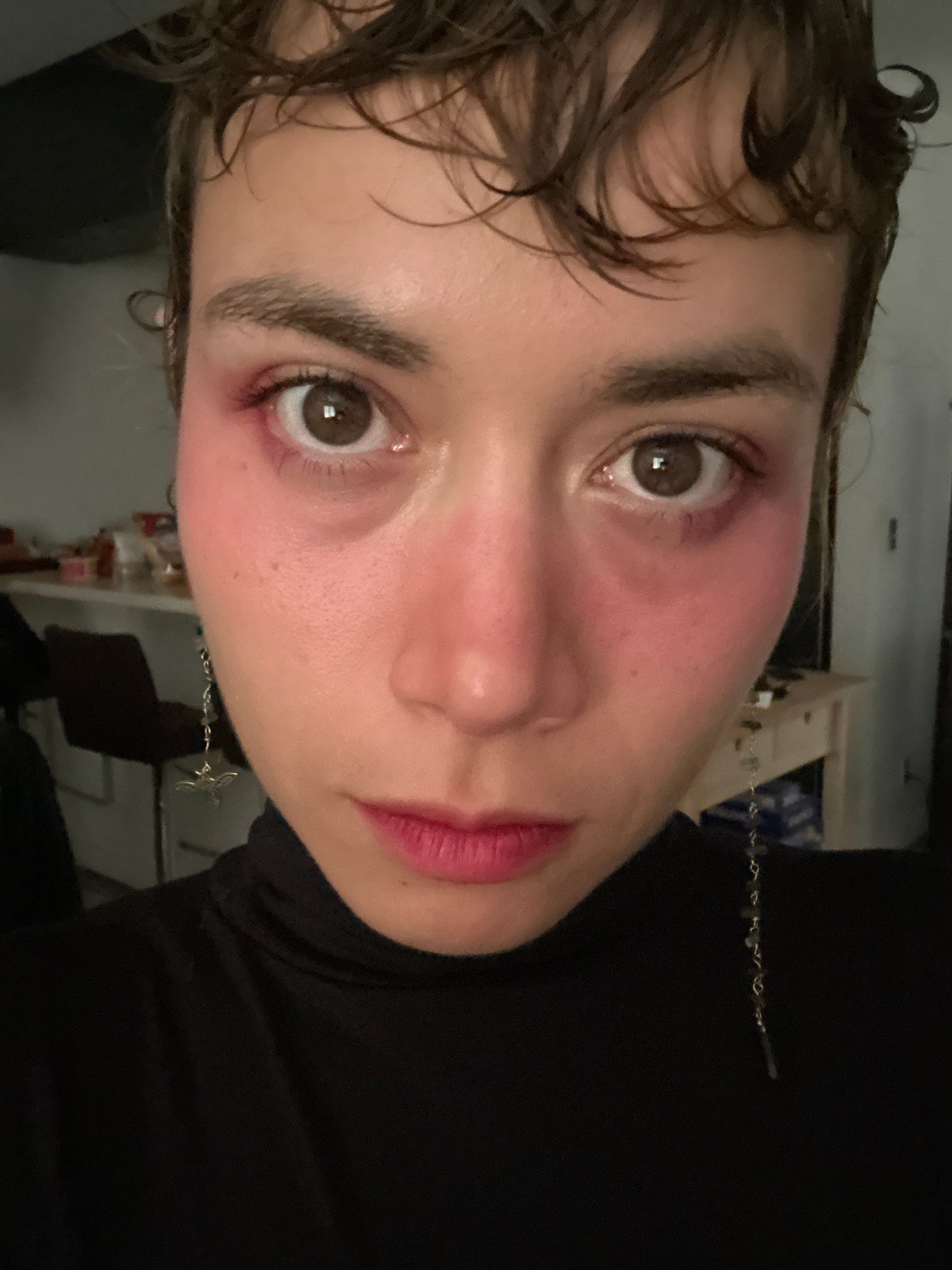 Portrait of flushed individual captured in Los Angeles