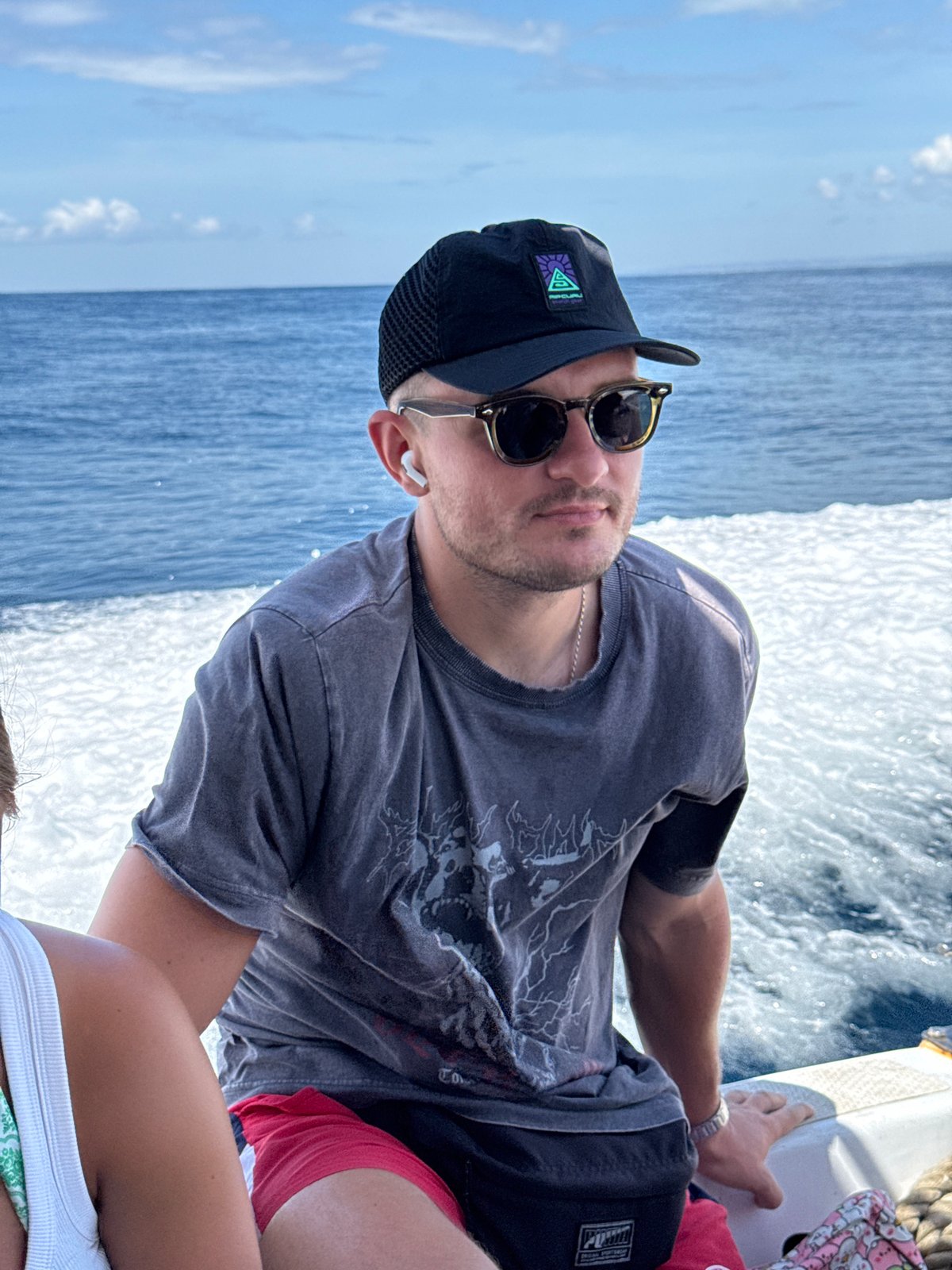 Man spotted on boat wearing earbuds near Indonesian waters