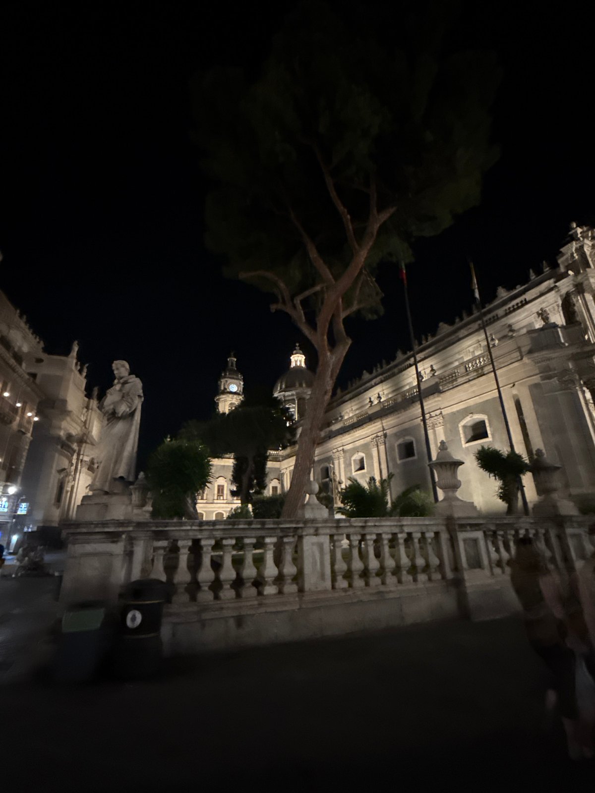 Evening scenes captured in European city square