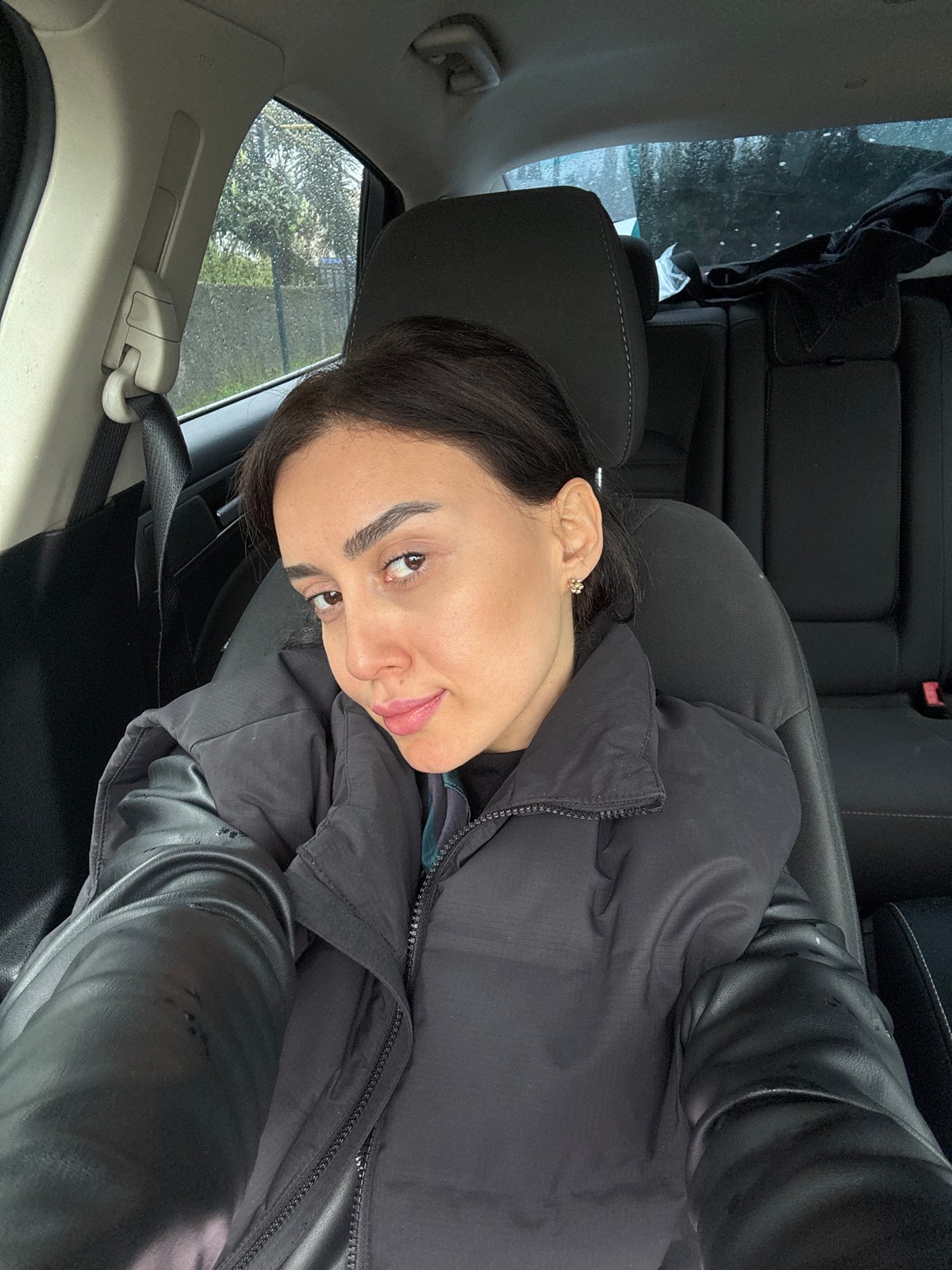 Woman travels as passenger through Kartubani, Georgia