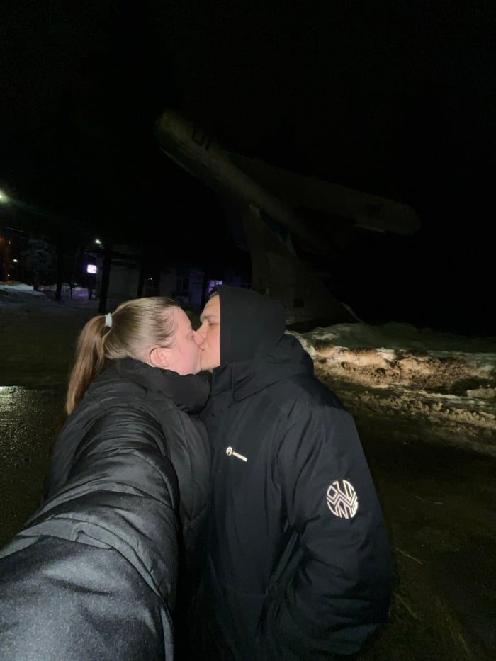 Nighttime visitors gather at Soviet fighter jet monument in Klin
