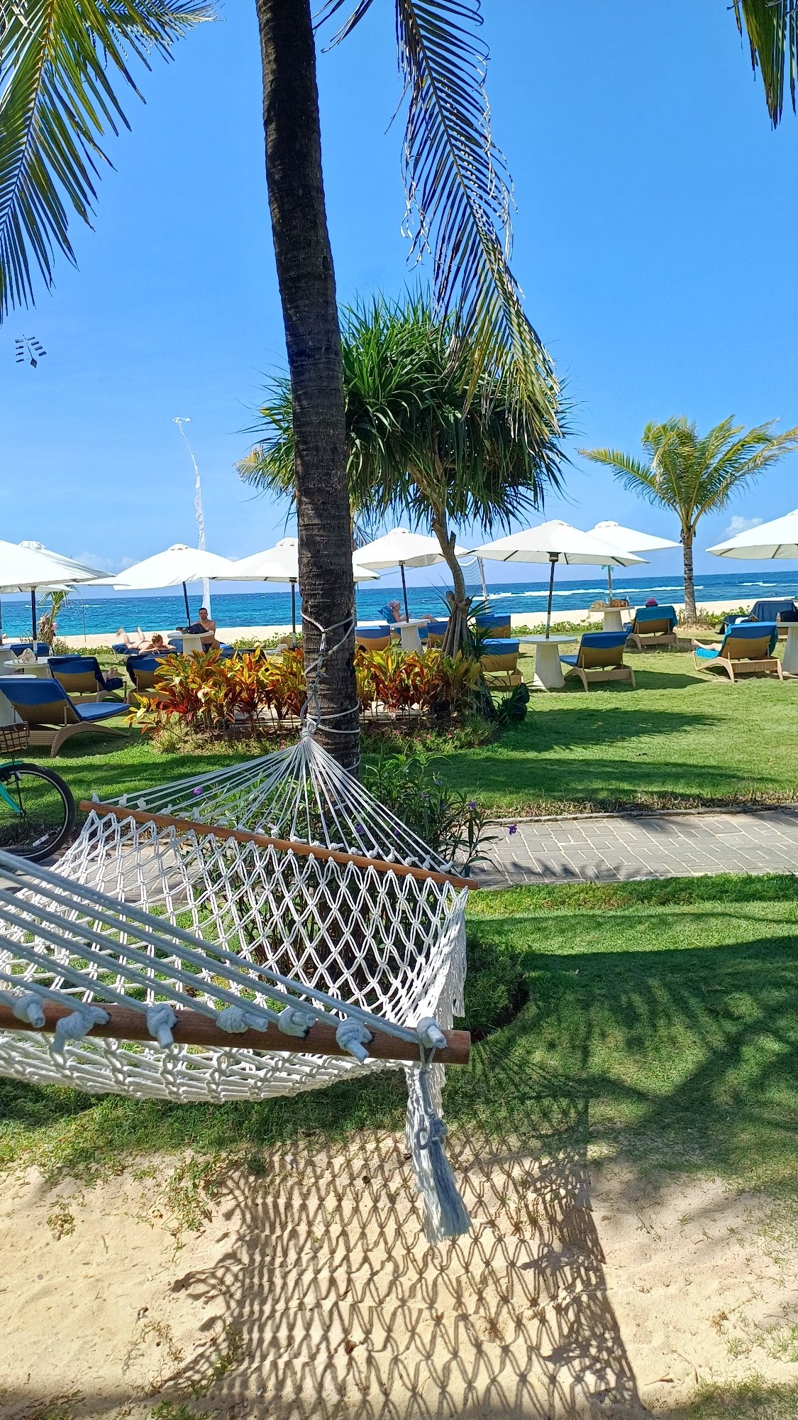 Beach hammock scene recorded in Kuta Selatan, Indonesia