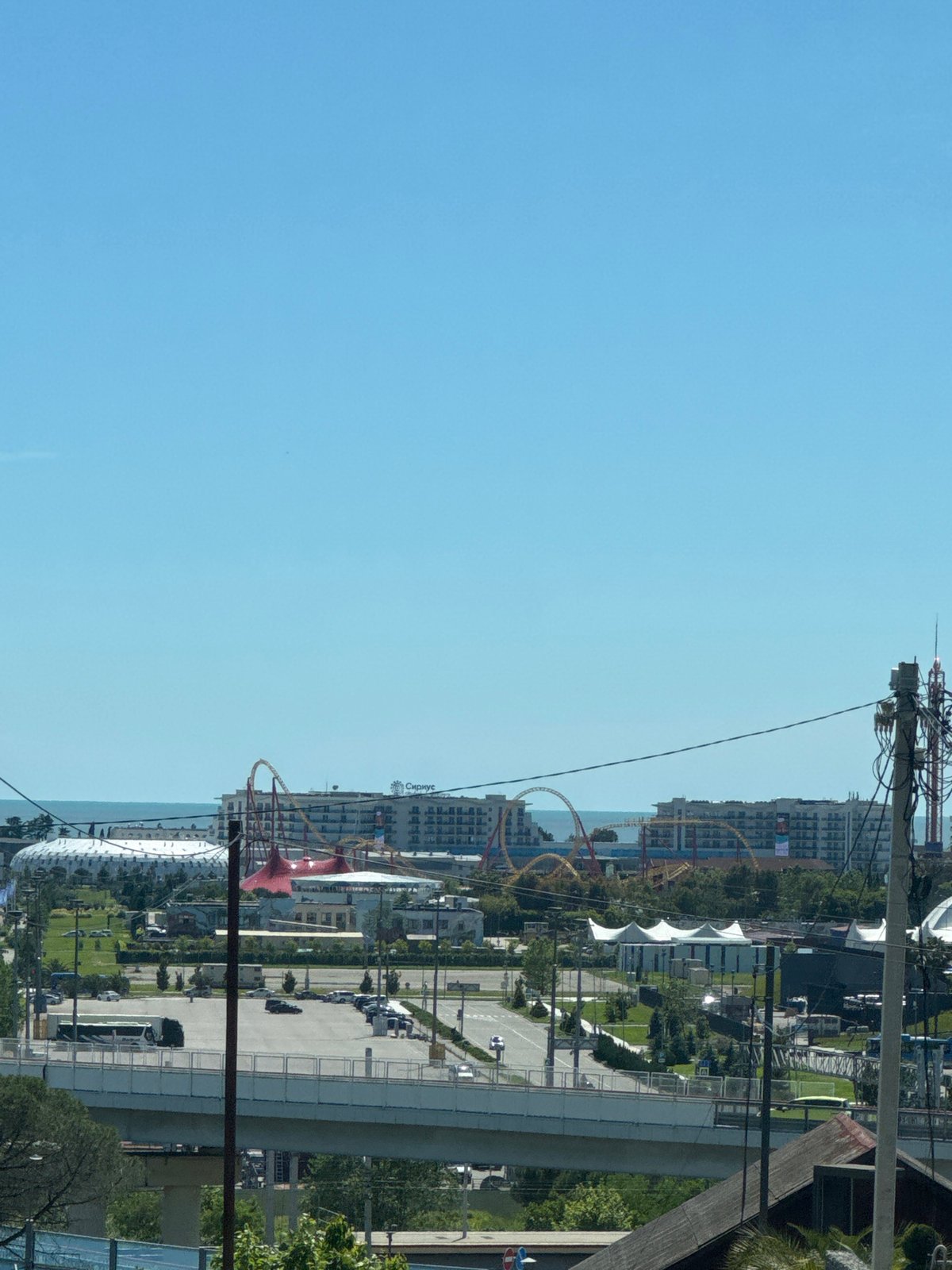 Daytime panoramic view captured of Sochi resort amusement district