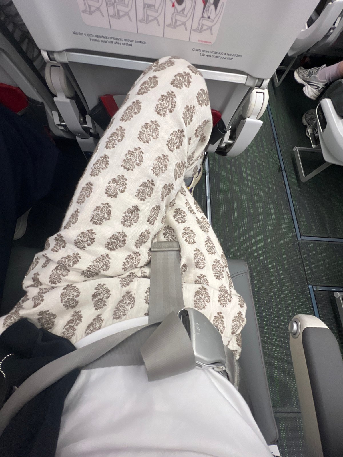 Airplane cabin moments during flight over Vila Nova da Telha
