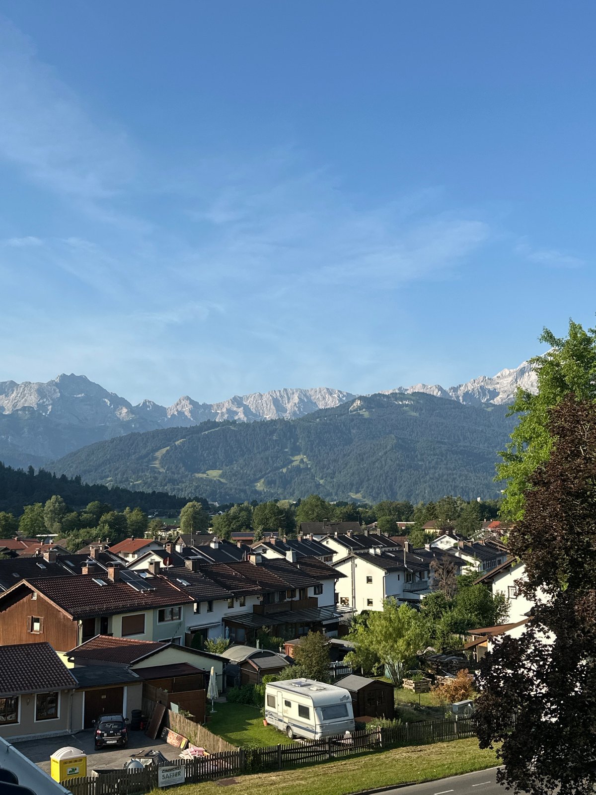 Morning views of Garmisch-Partenkirchen and the Zugspitze