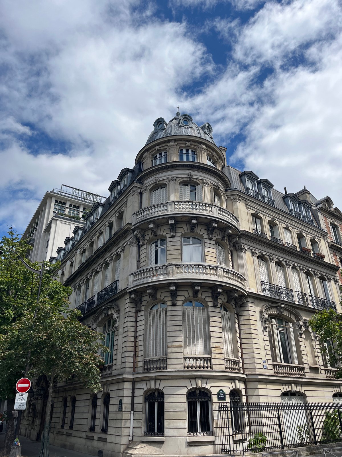 Notre Dame restoration and classic Paris architecture along the Seine