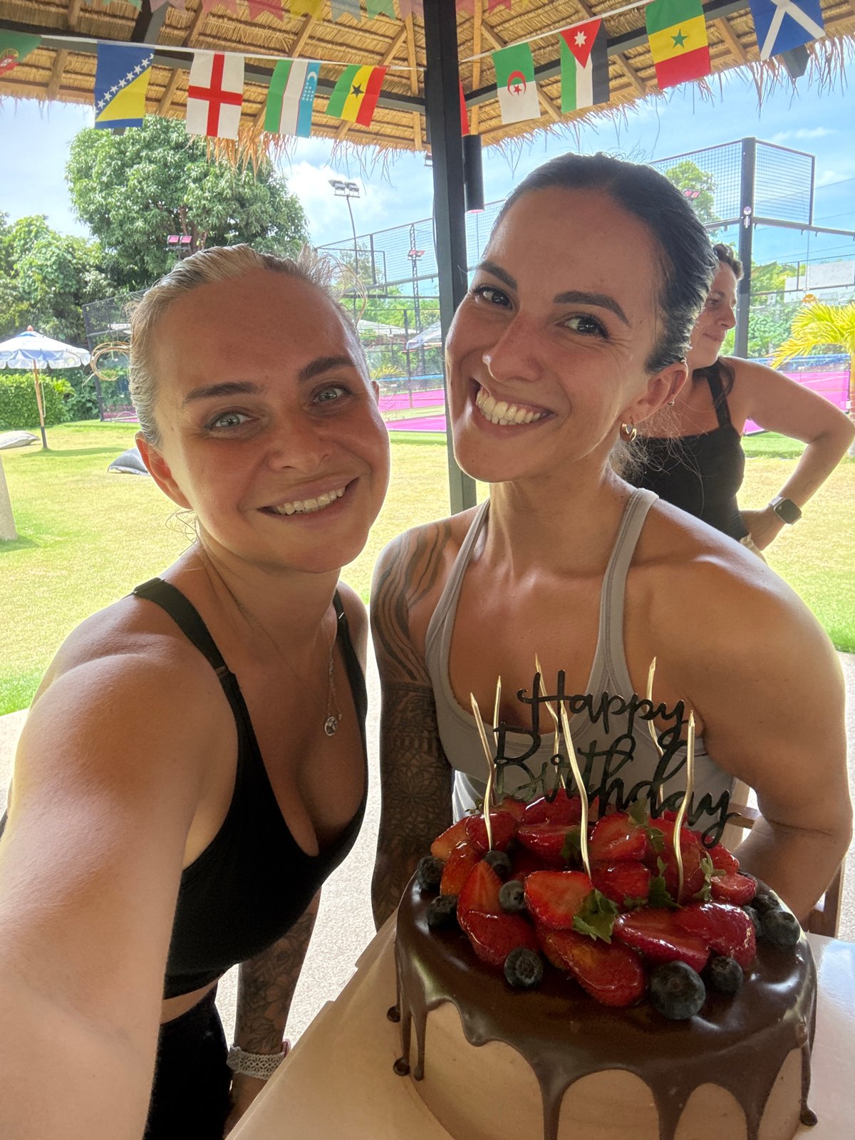 Birthday celebration at a tropical outdoor venue in บ้านบางรักษ์