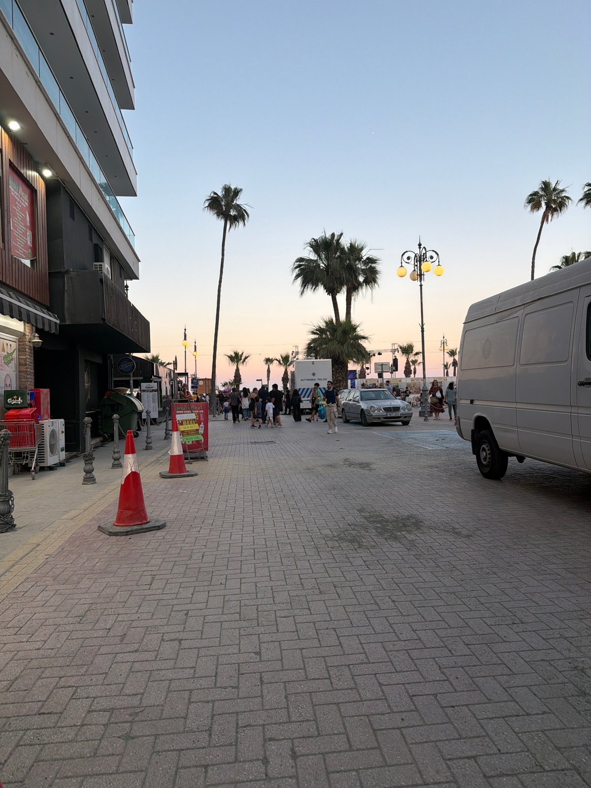 Afternoon dining and street scenes documented in Larnaca, Cyprus