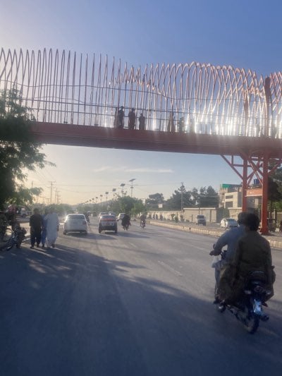 Pedestrian bridge construction spotted in Quetta, Pakistan