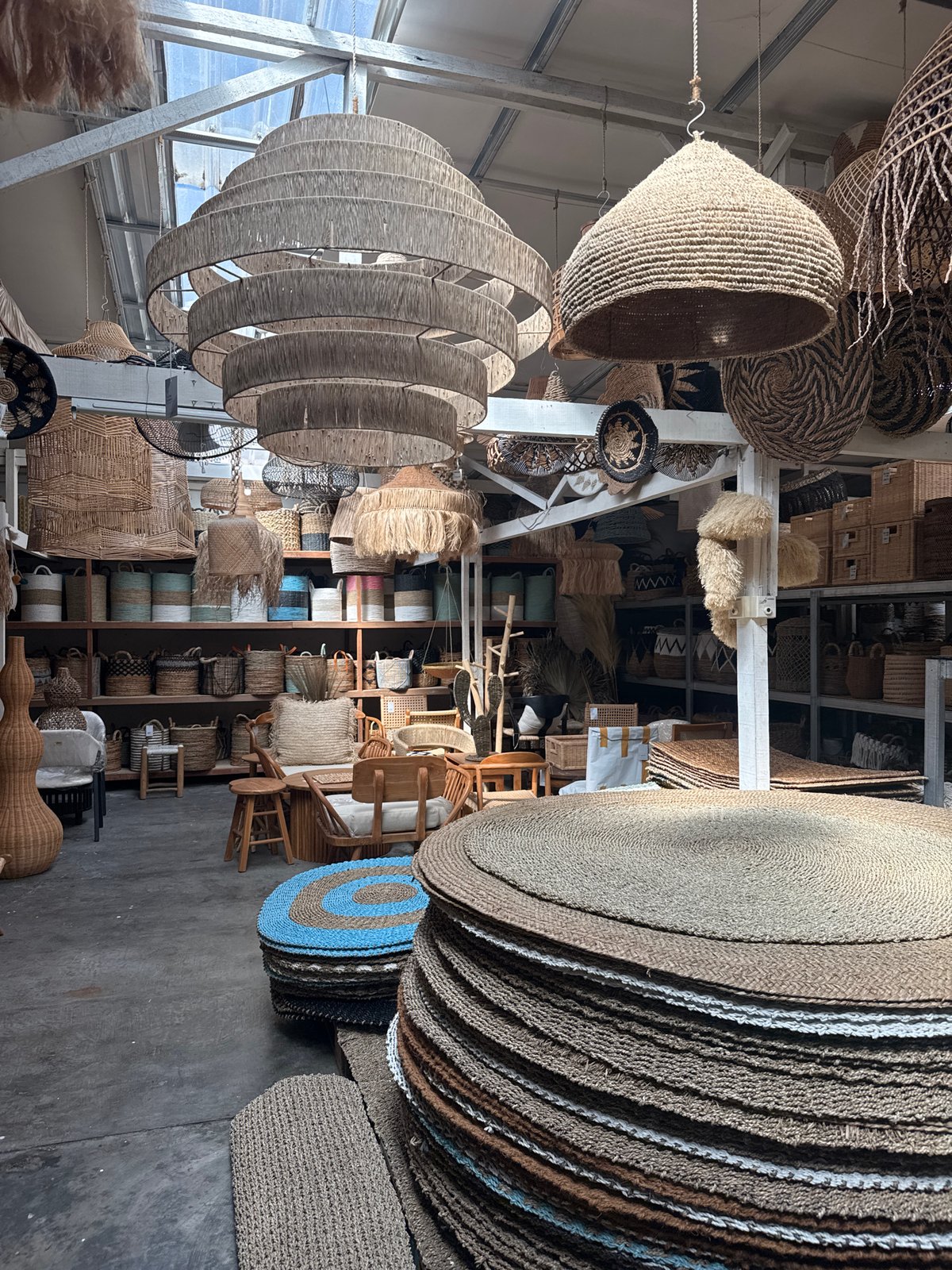Rattan and woven goods shop browsed in North Kuta, Bali