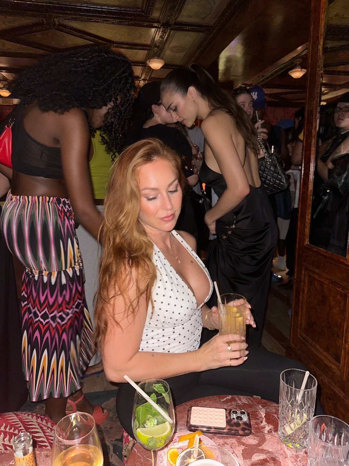 Evening drinks at a vintage Parisian bar