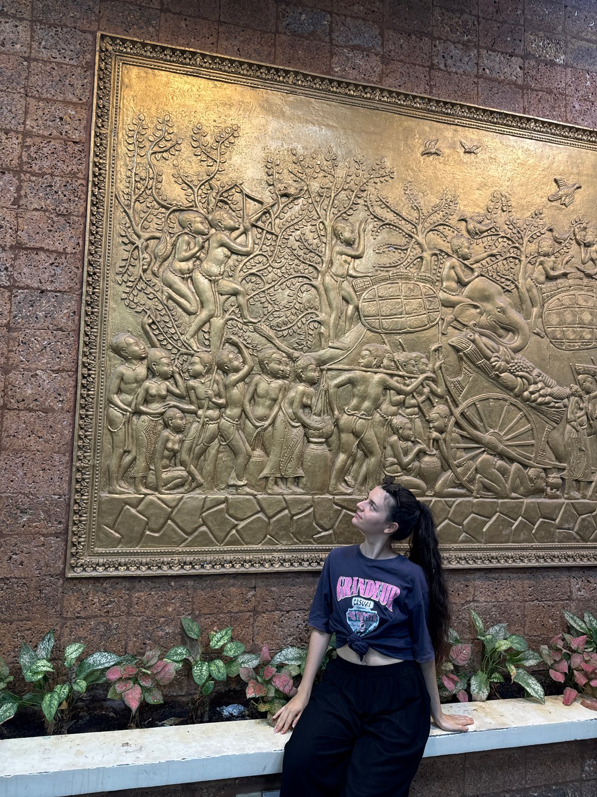Tourist visits cultural sites at Cambodia-Vietnam border crossing
