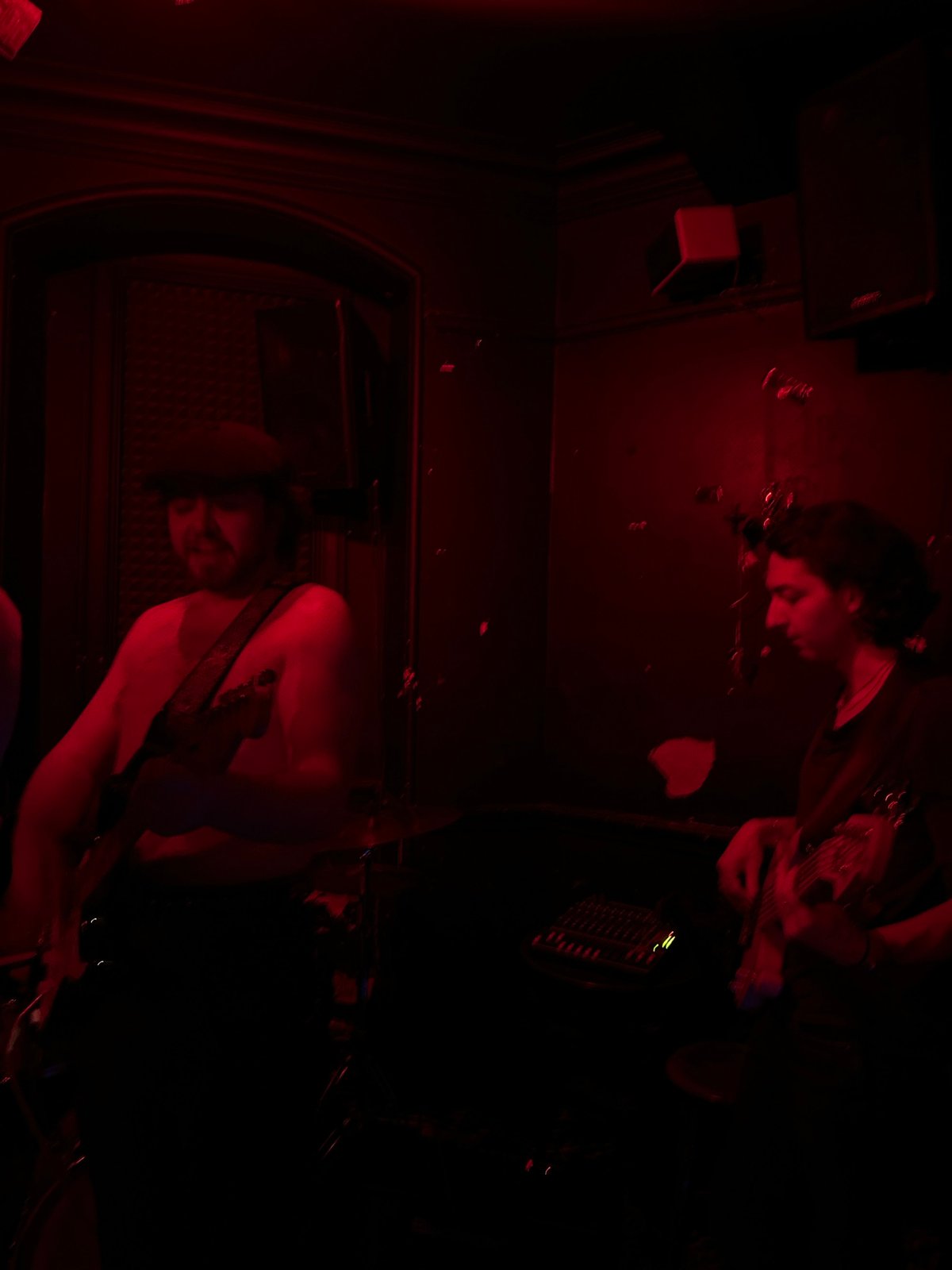 Musicians perform at red-lit London venue Wednesday evening