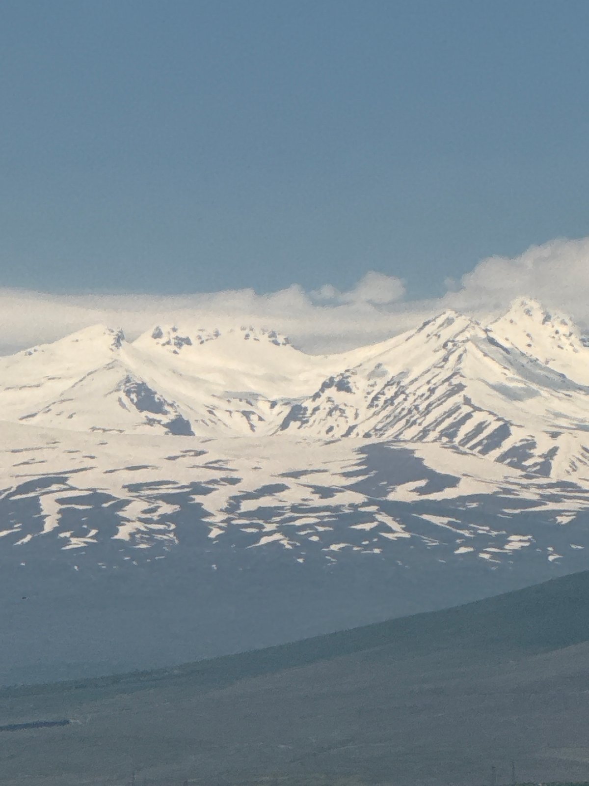 Mount Ararat dominates clear morning skies over Abovyan
