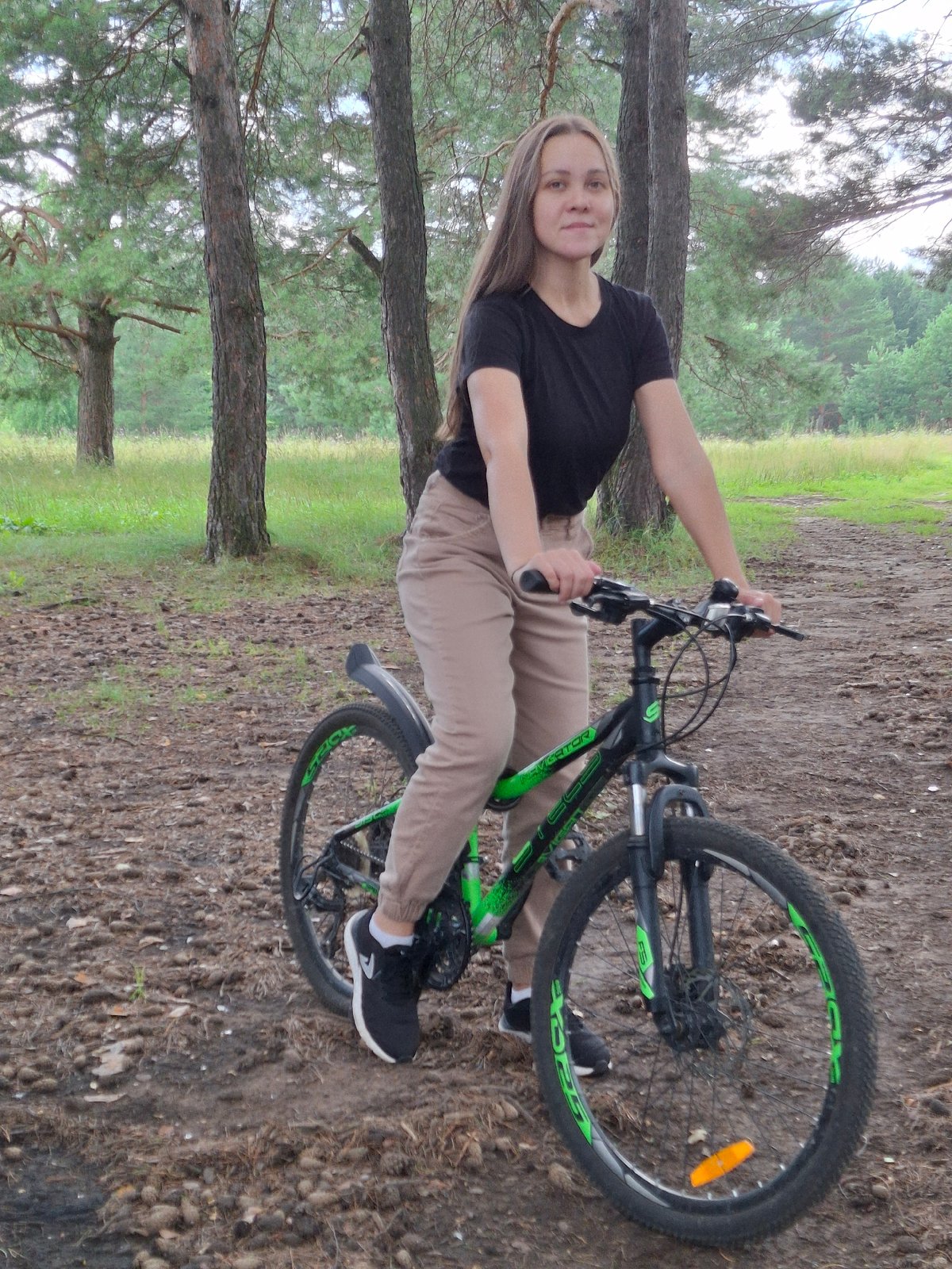 Afternoon bike ride through forest trails near Chaikovsky waterfront