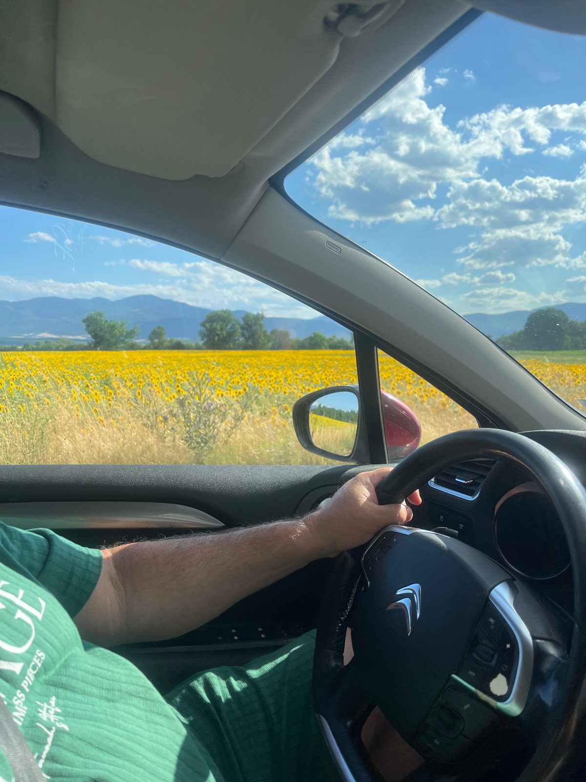 Behind the wheel of a Citroën in rural Bulgaria